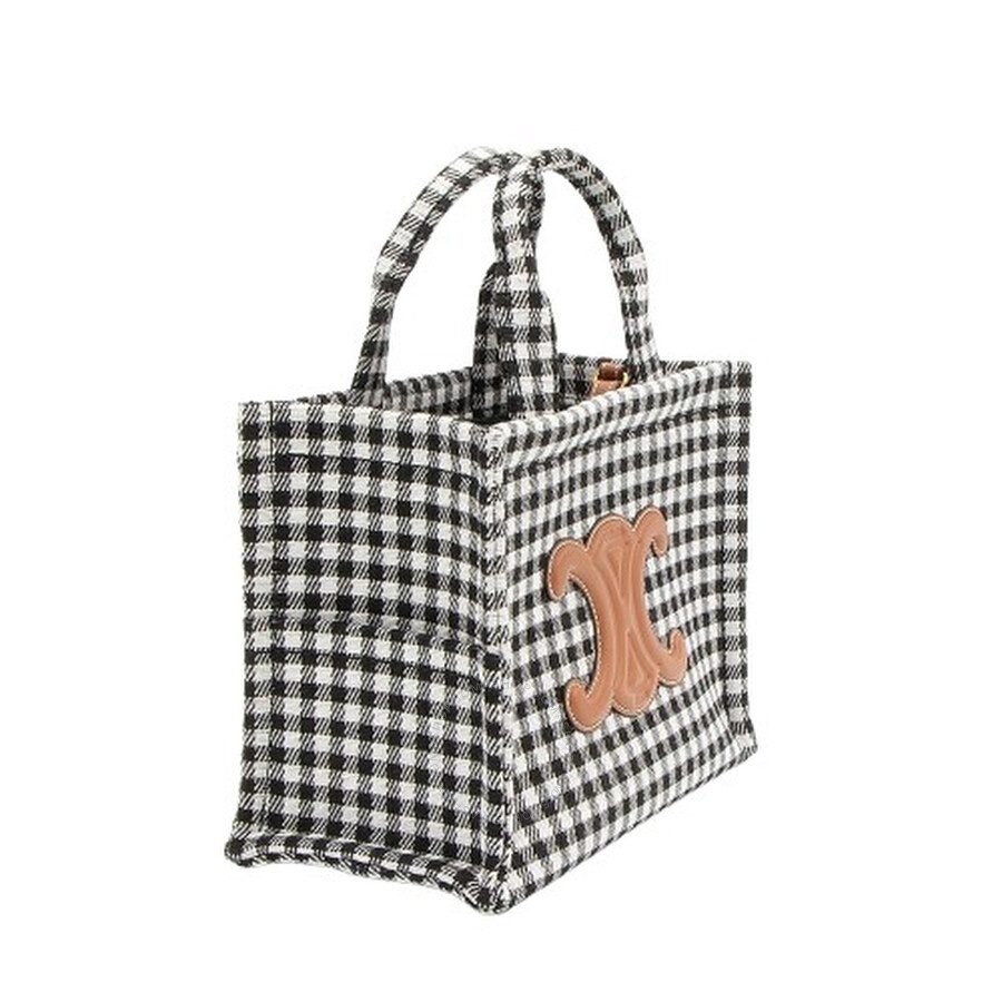 Celine Small Cabas Thais In Vichy Textile And Calfskin - 3