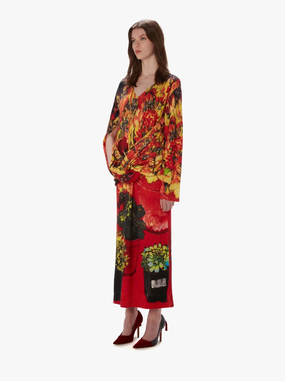 FRONT DRAPE DRESS - 4