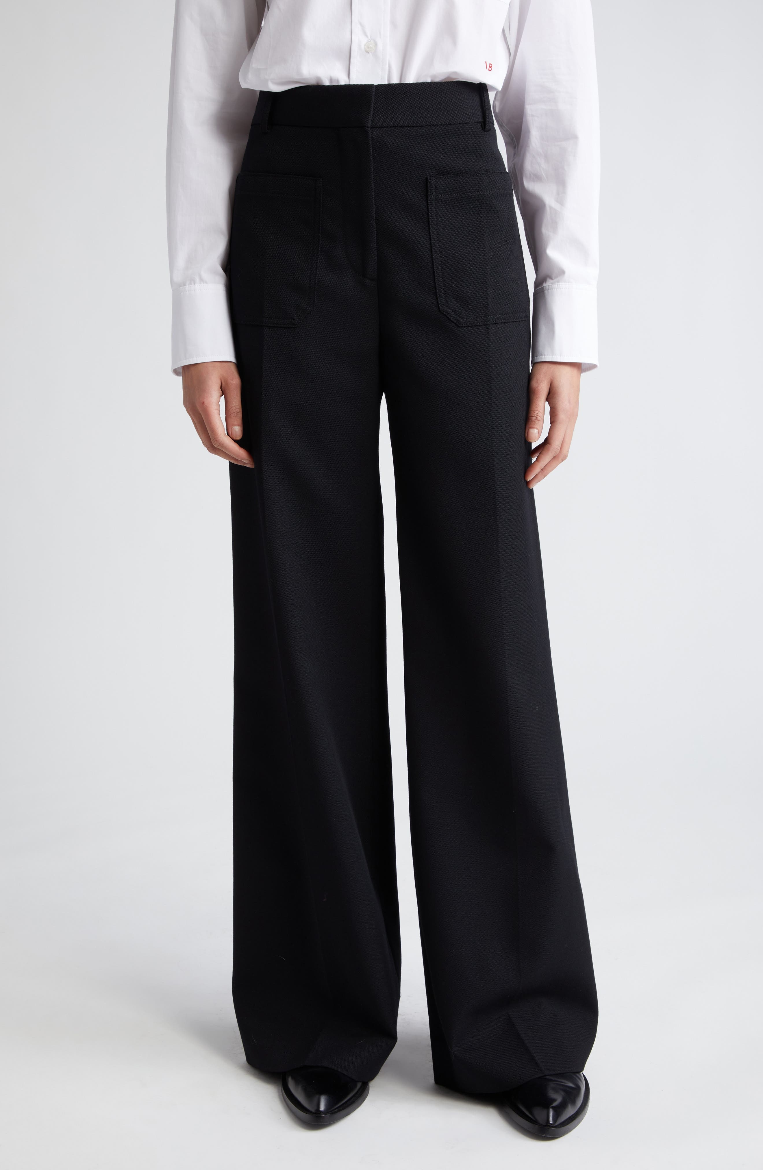 Alina Wide Leg Ponte Knit Trousers - 1
