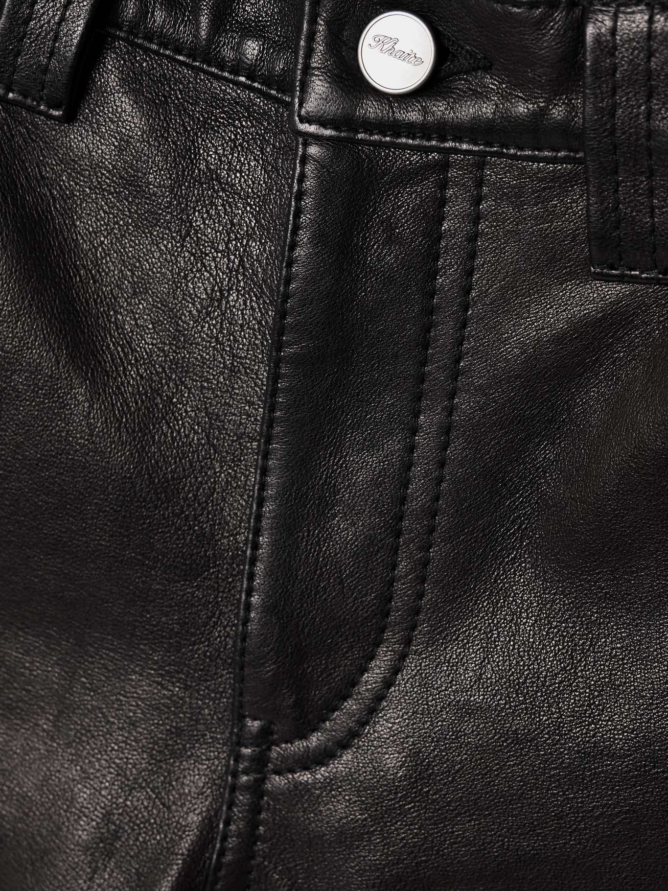 Emmet leather straight-leg pants Black - 6