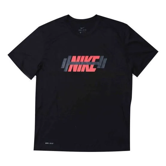 Nike Dri-FIT Legend Logo Printing Short Sleeve Black CT6471-010 - 1