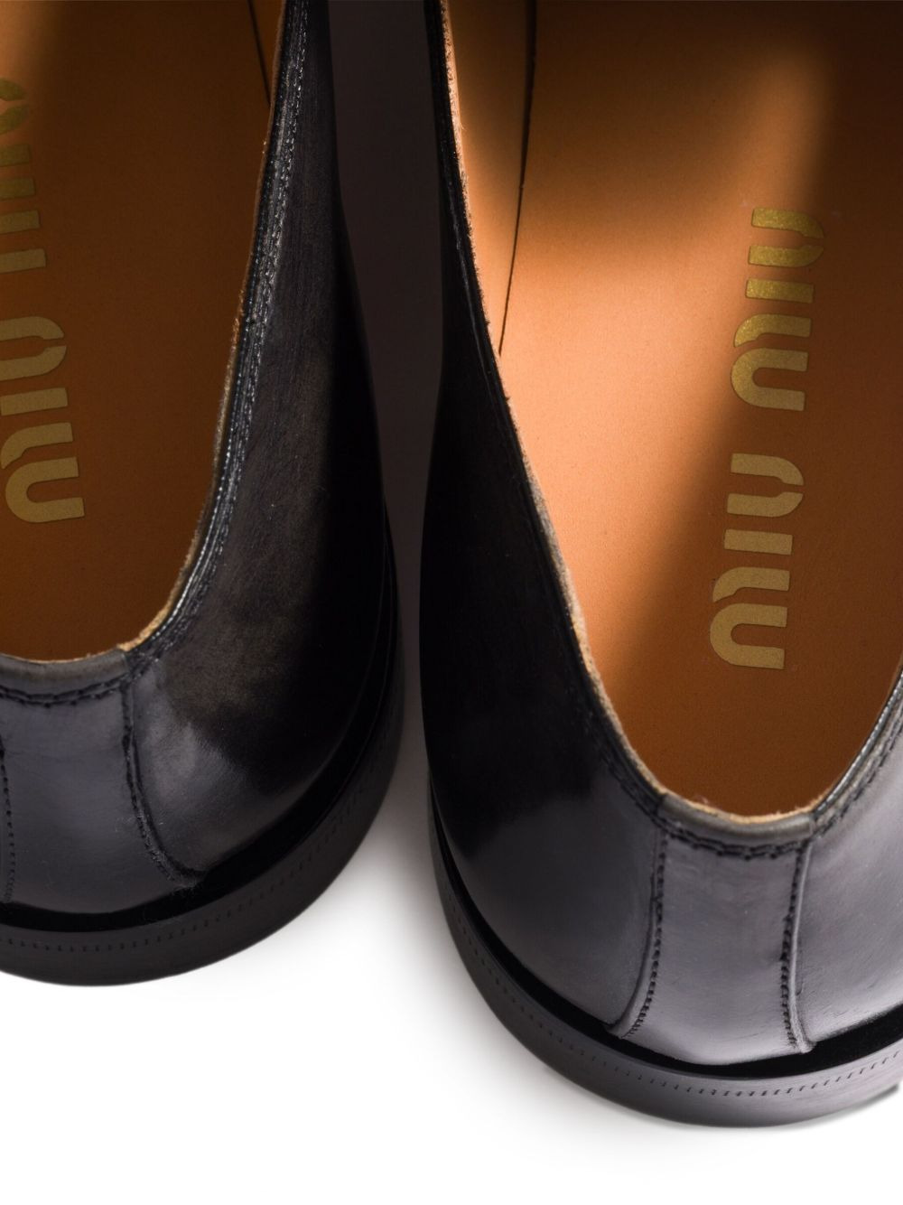 embossed-logo leather loafers - 3