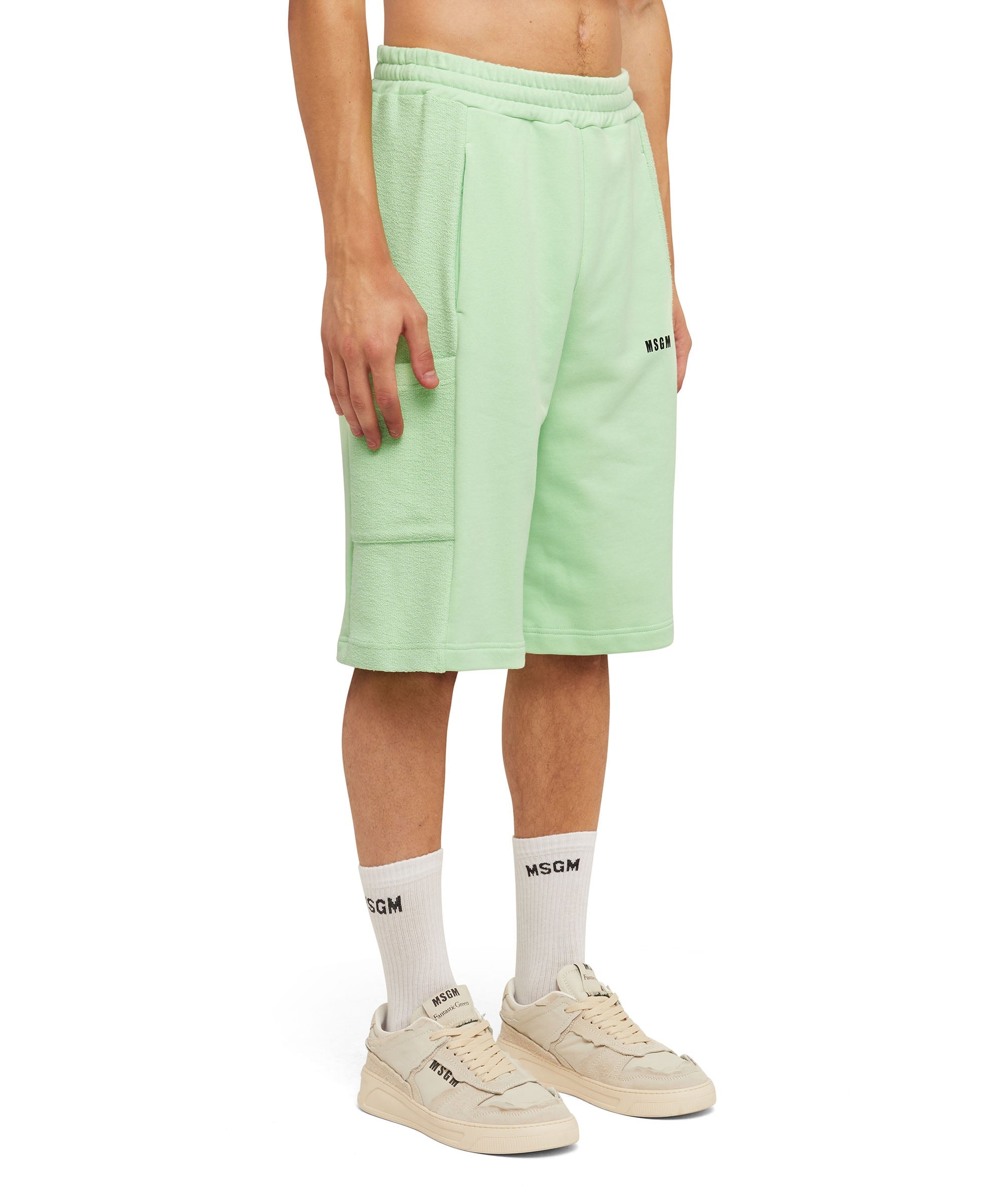Organic cotton crewneck Bermuda shorts from the MSGM Fantastic Green Capsule - 5