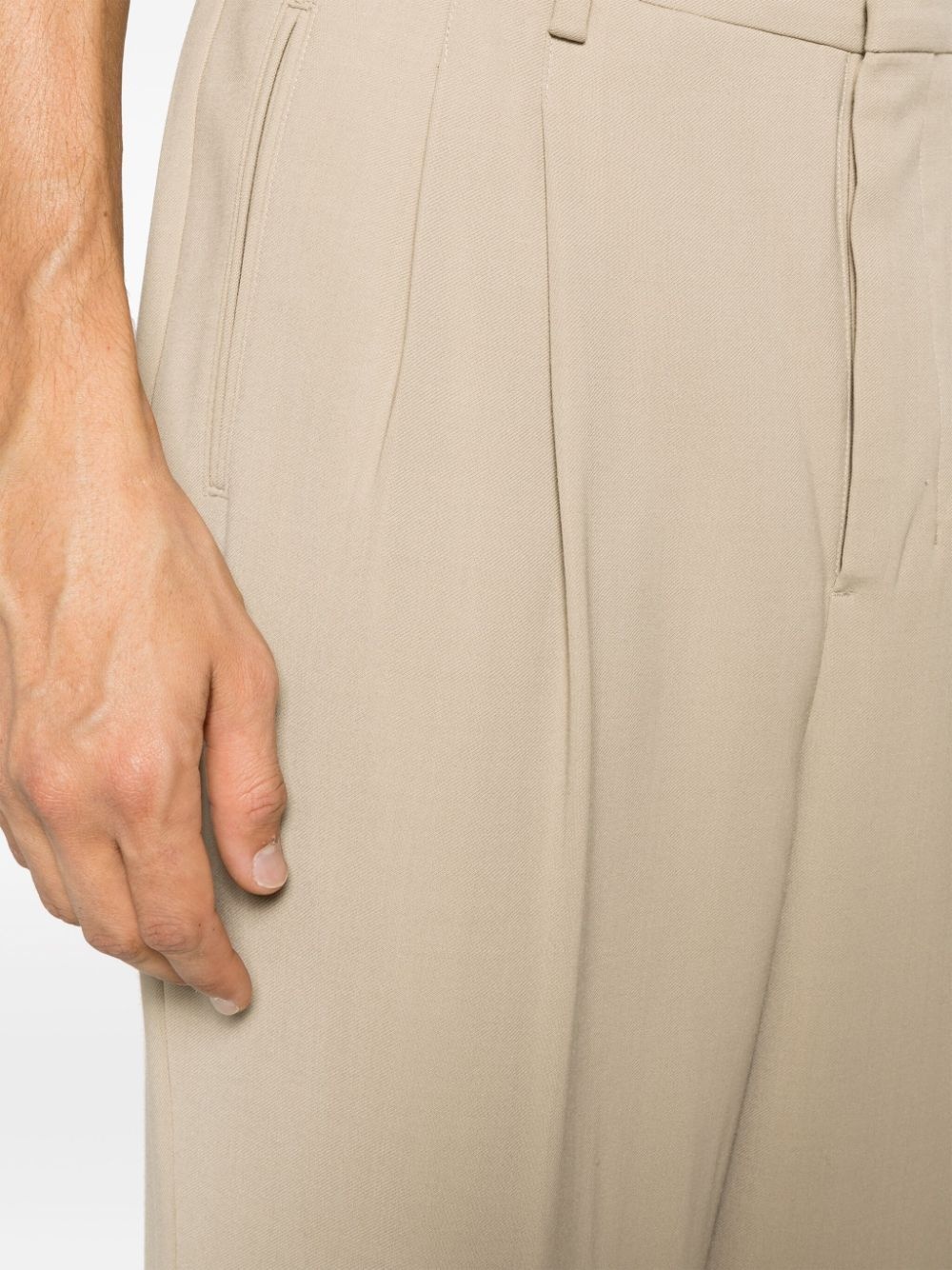 straight-leg pleat-detail trousers - 5
