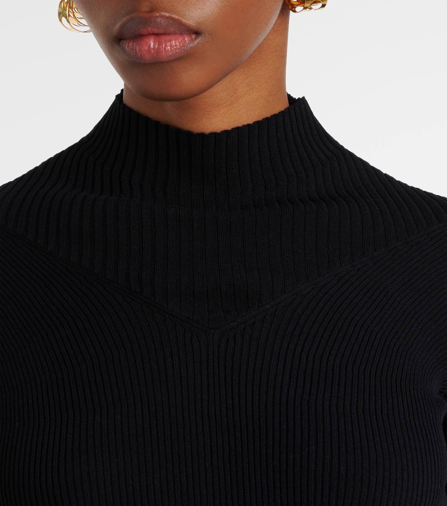 Ribbed-knit cotton-blend top - 4