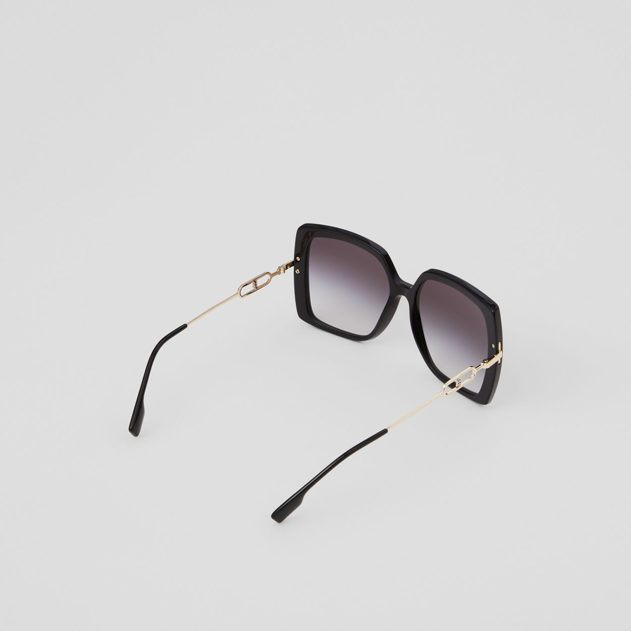 Chain-link Detail Oversized Square Frame Sunglasses - 5