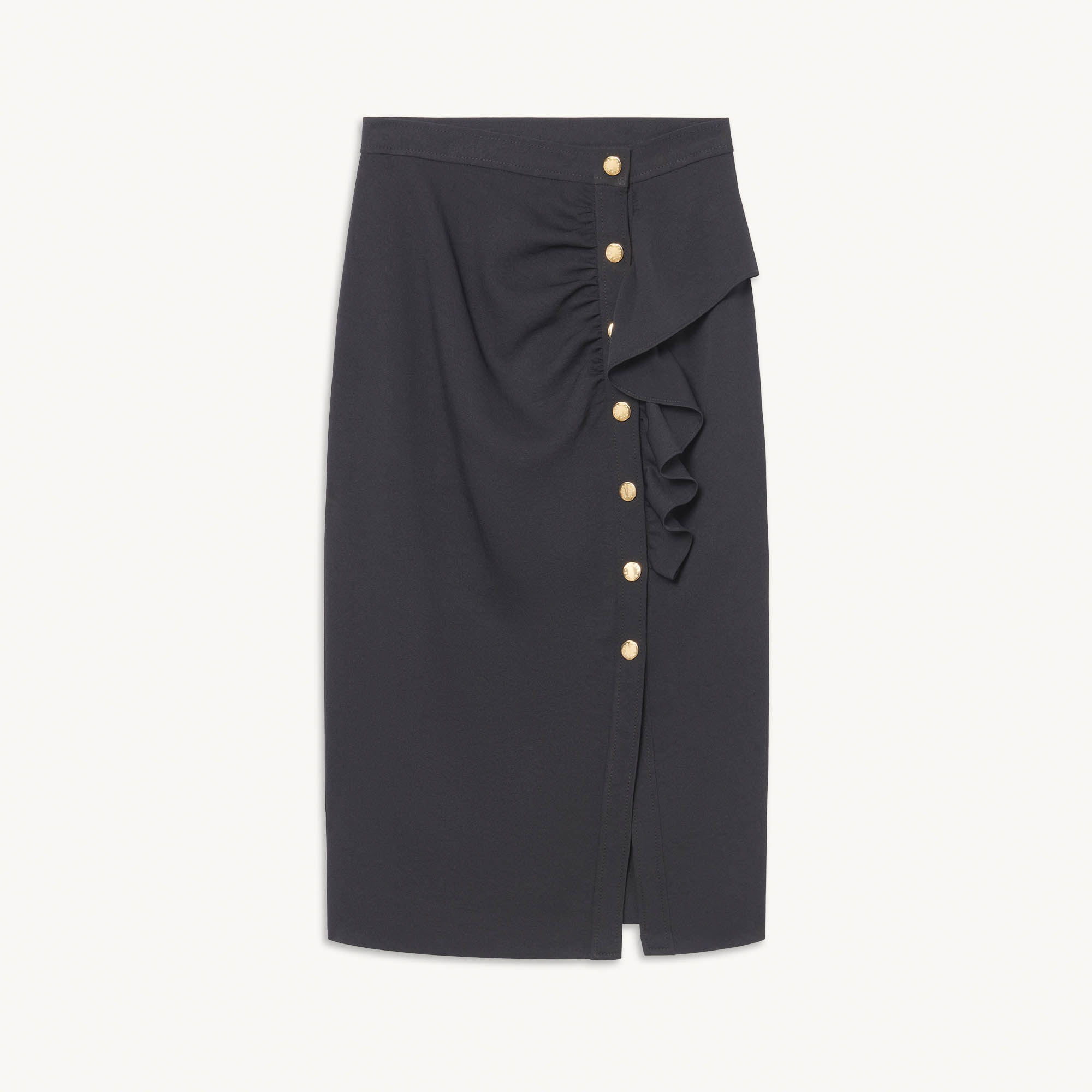Ruffled midi pencil skirt - 1