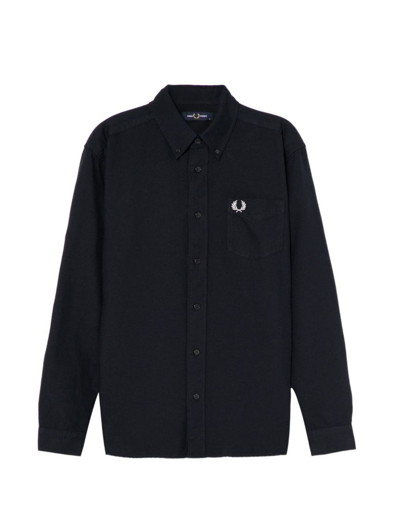 logo-embroidered pocket shirt 1
