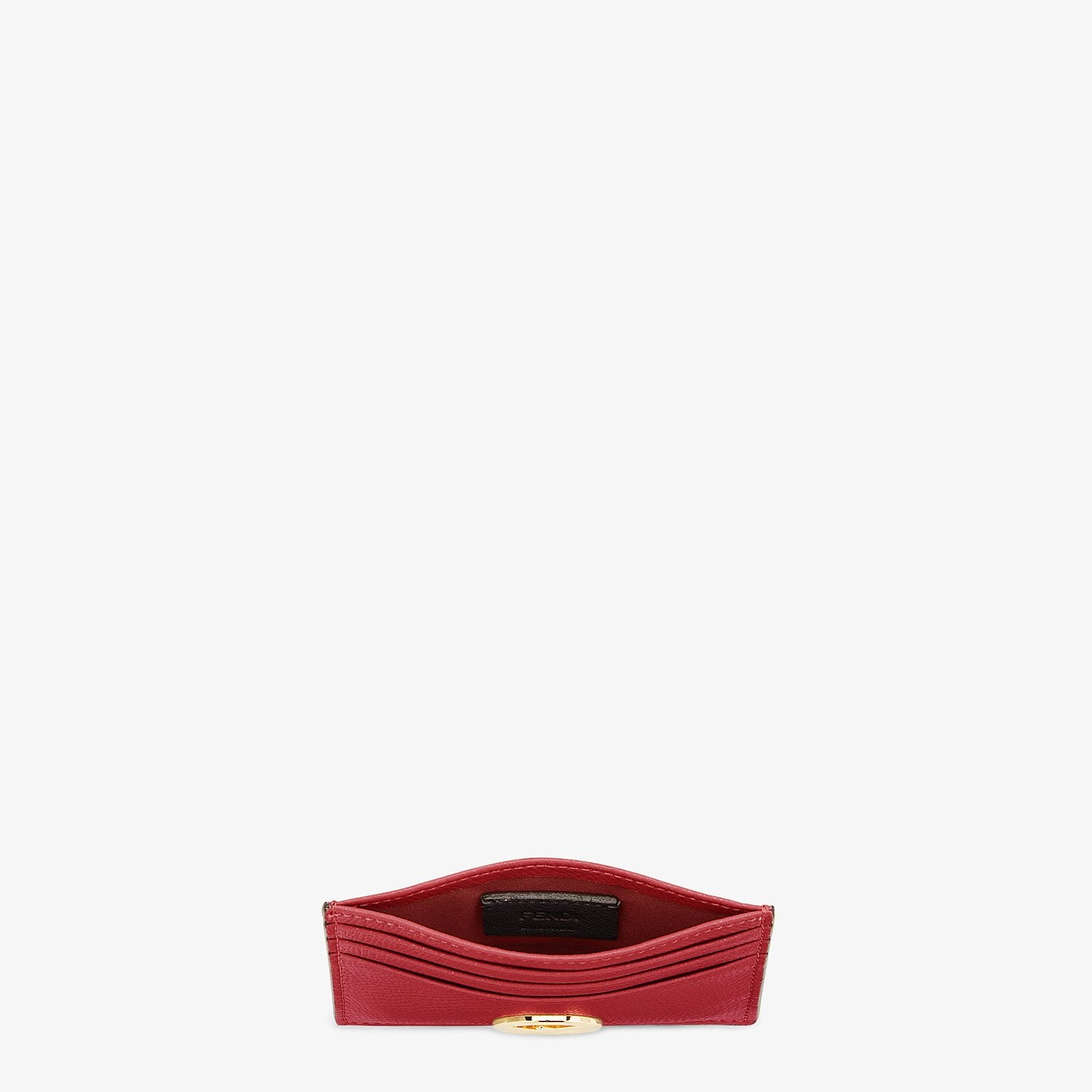 Red leather flat card holder - 4