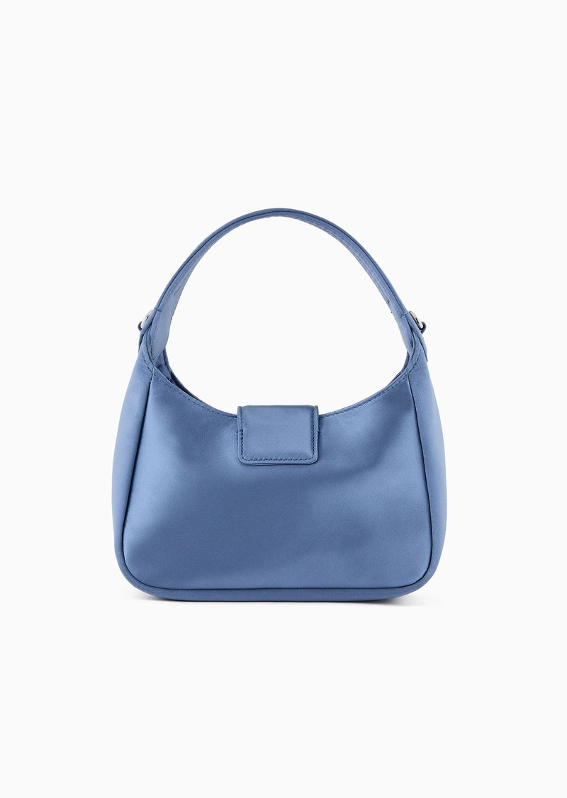 Satin hobo handbag with eagle buckle 3