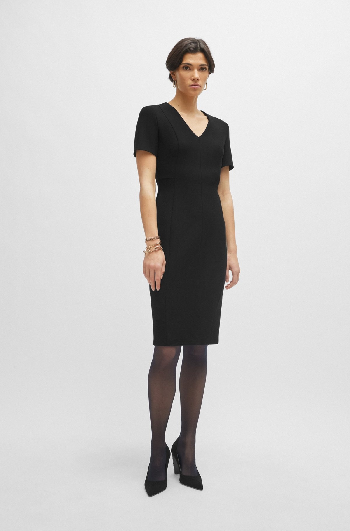 SUEDE PUMPS WITH MONOGRAM-STRUCTURED HEEL - 3