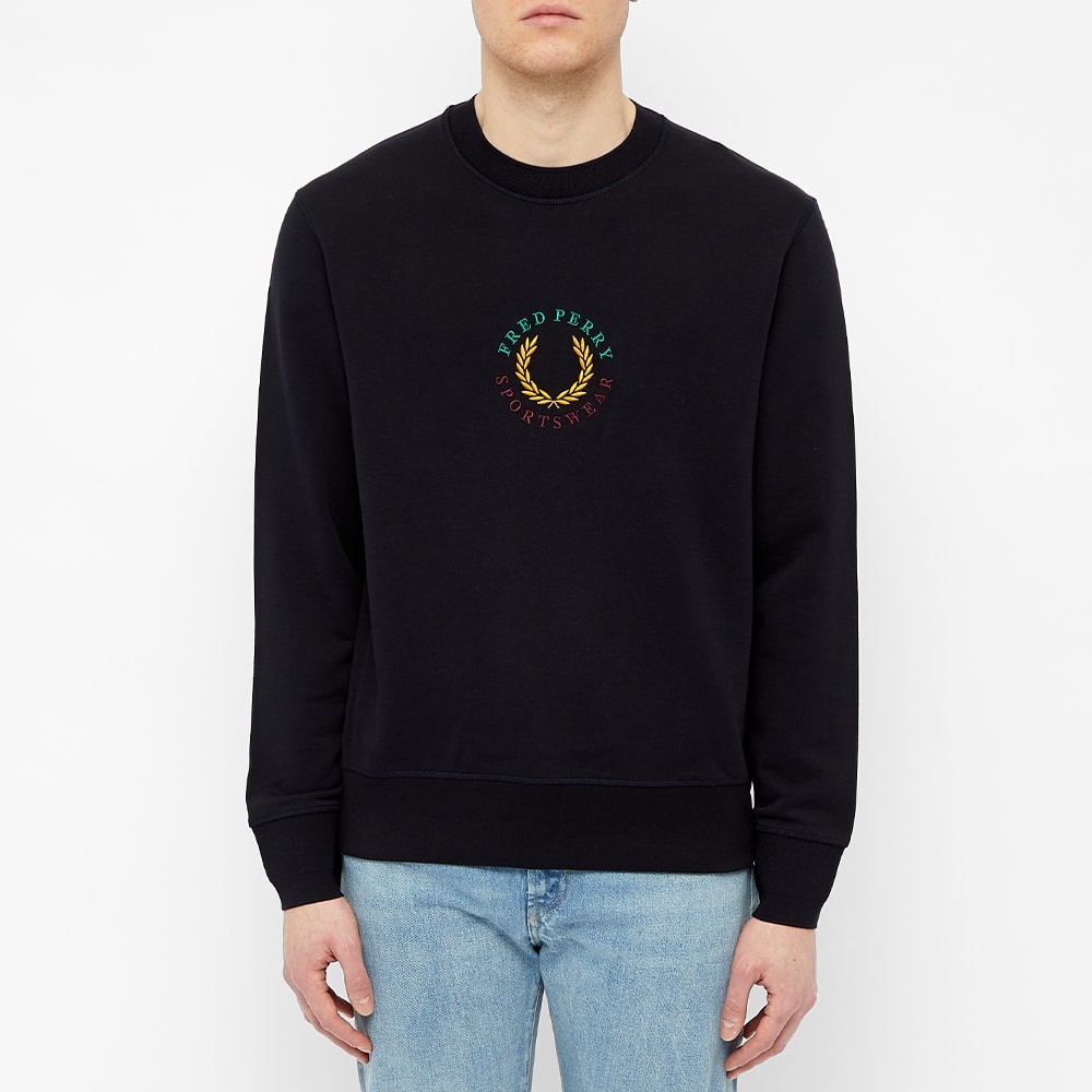 Fred Perry Authentic Embroidered Laurel Logo Crew Sweat - 3