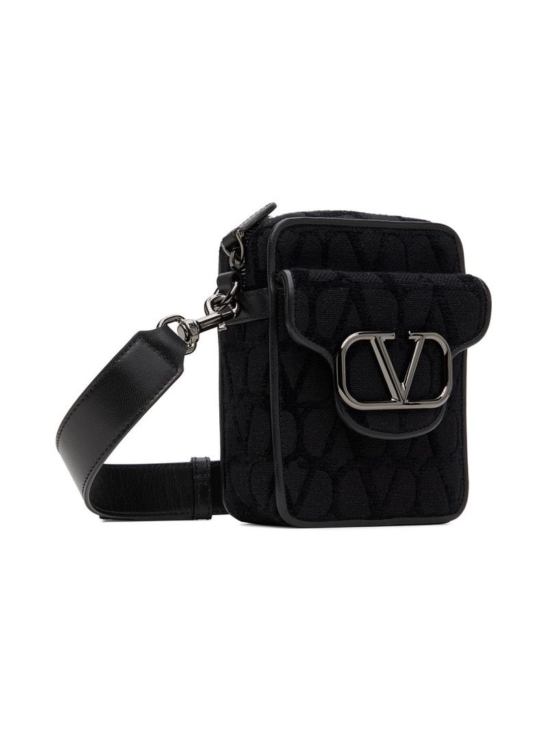 Valentino Black Locò Toile Bag outlook