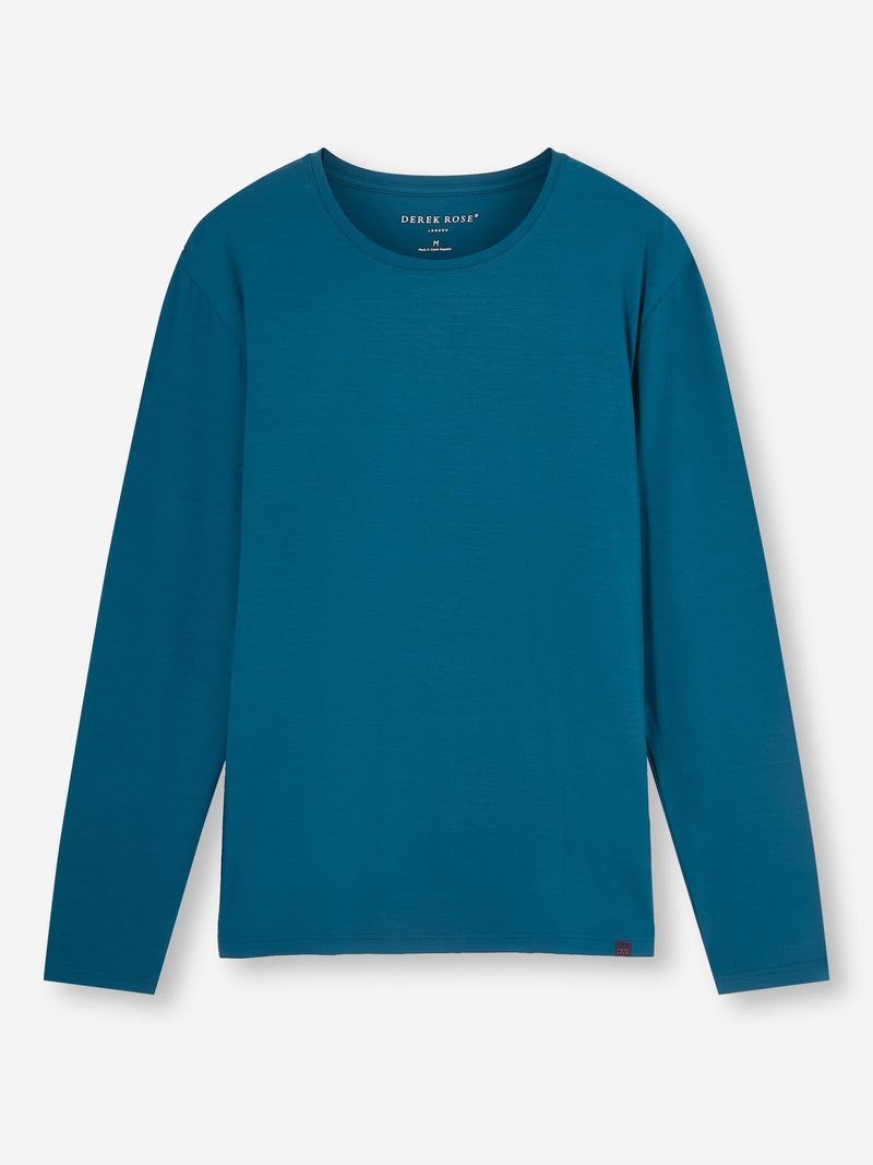 Men's Long Sleeve T-Shirt Basel Micro Modal Stretch Poseidon Blue - 1