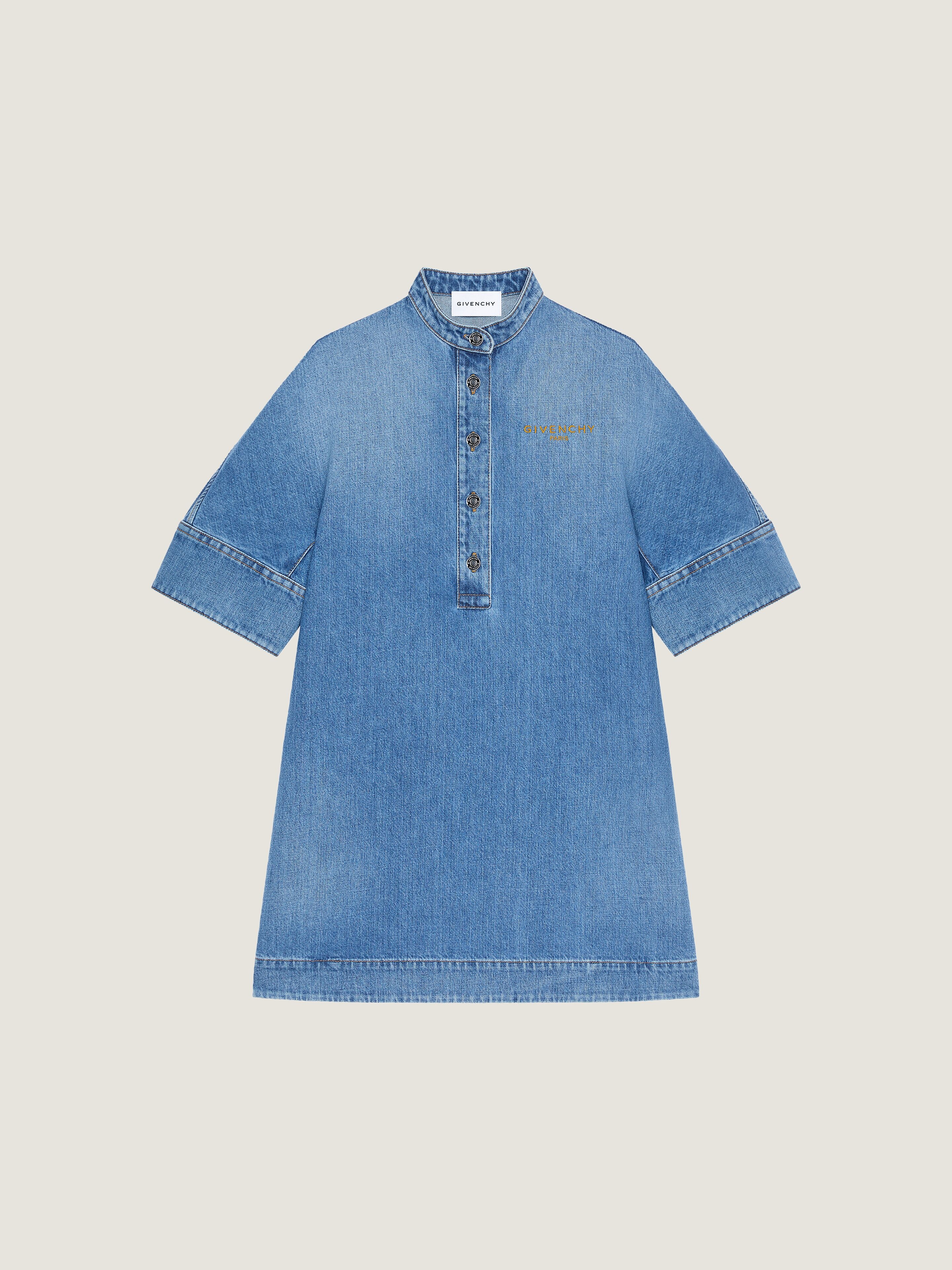 SHIRT DRESS IN WASHED DENIM - 1