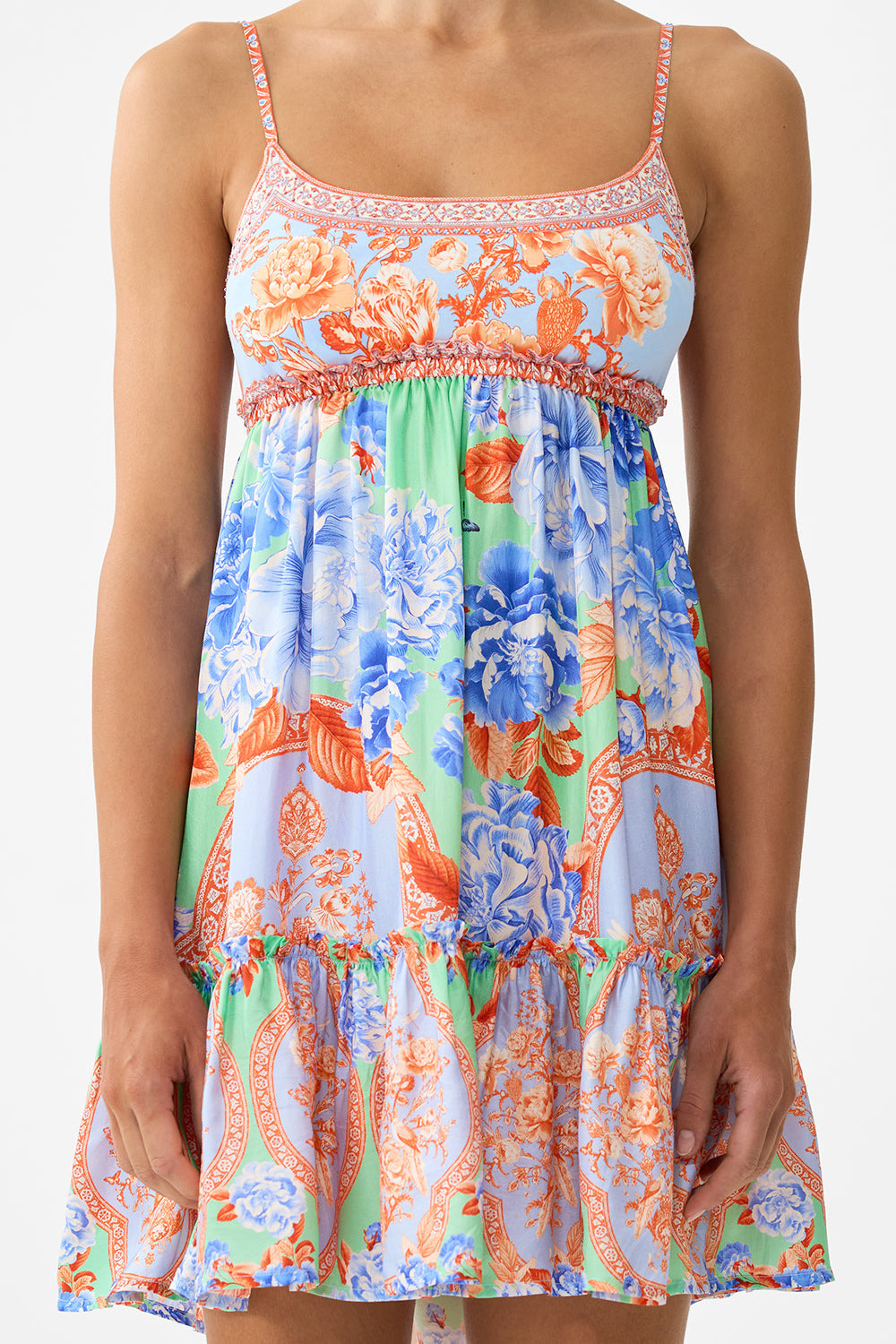 SHORT DRESS WITH JERSEY BODICE - 6