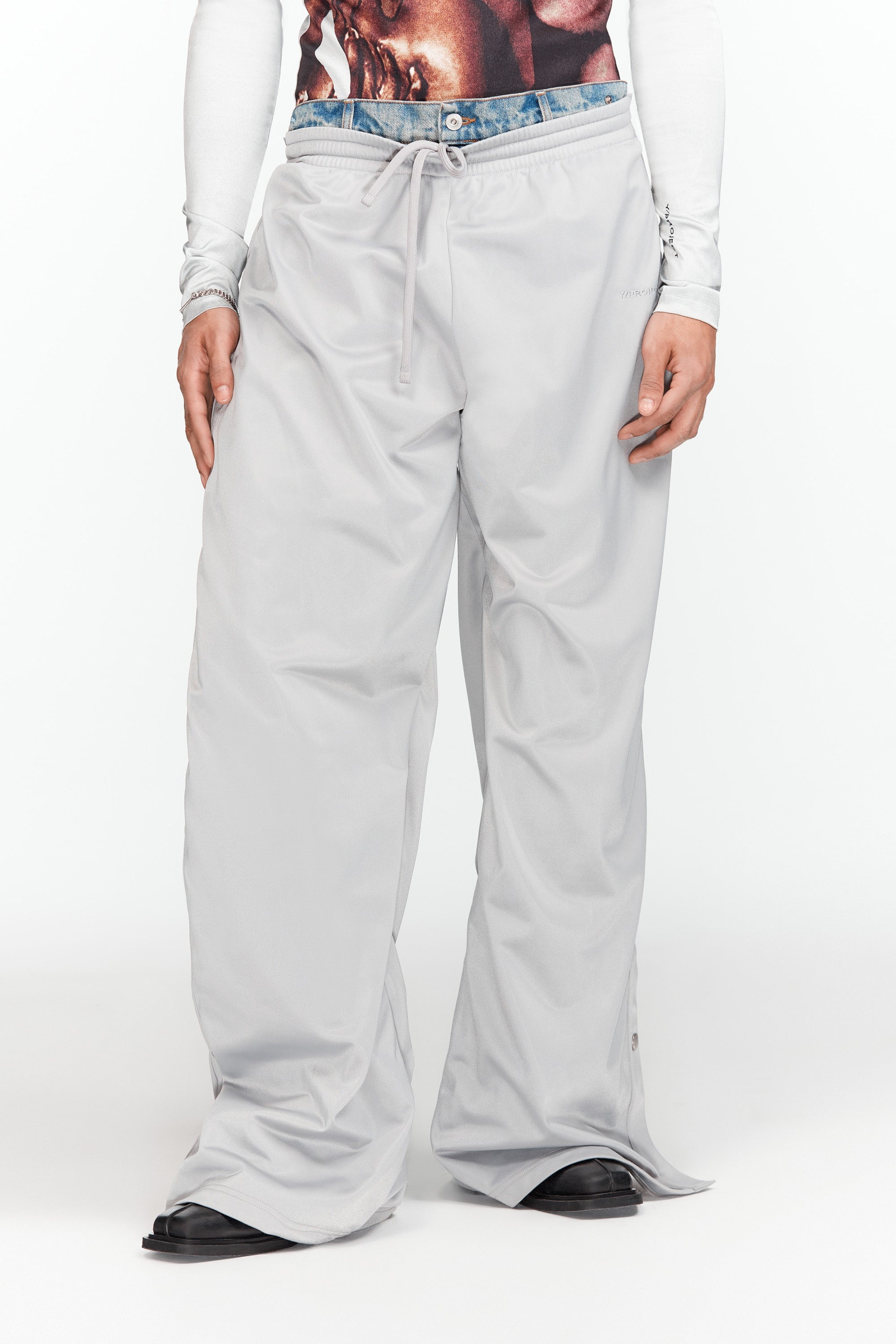 Snap Off Denim Track Pants - 3