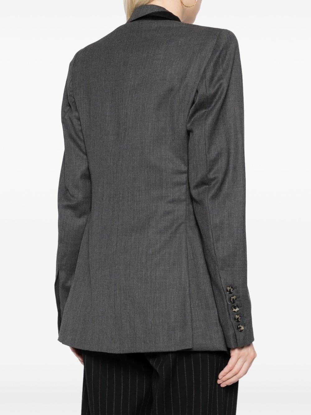asymmetric single-breasted blazer - 4