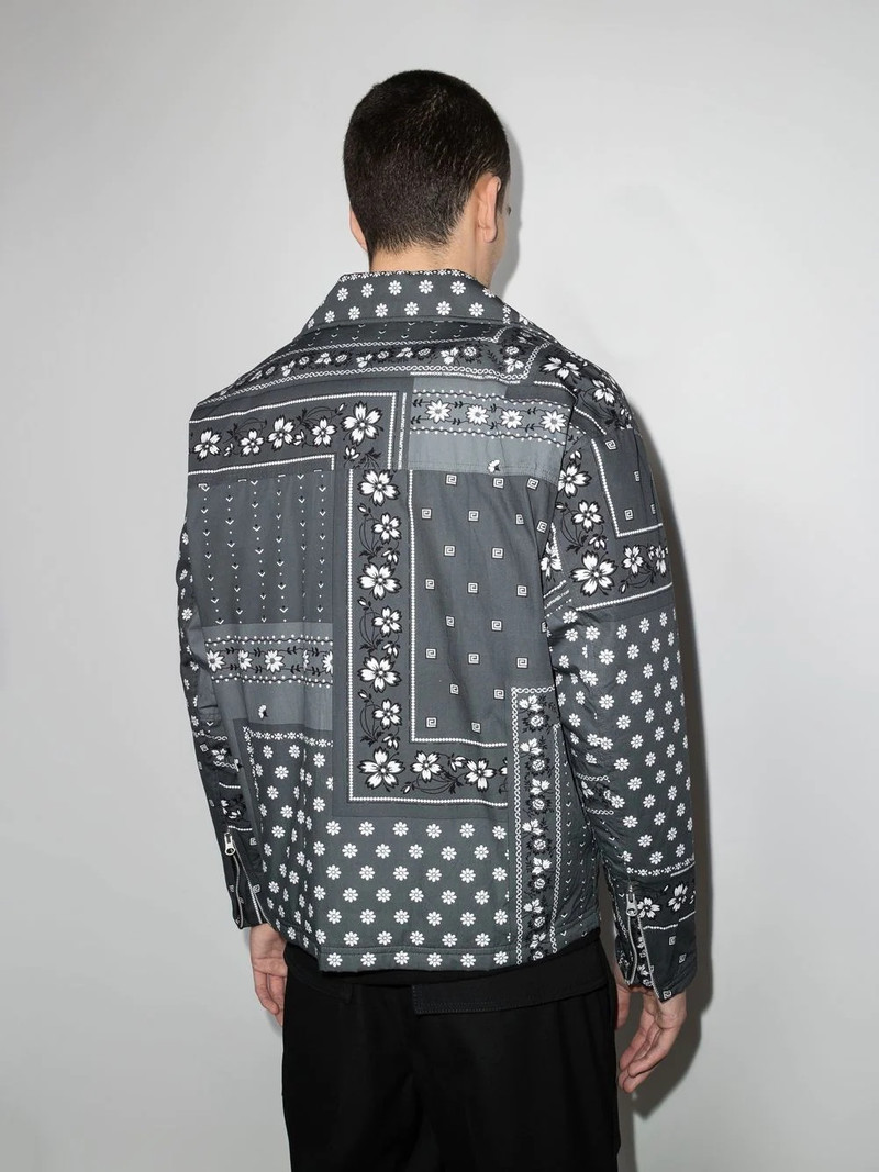 bandana-print biker jacket 3