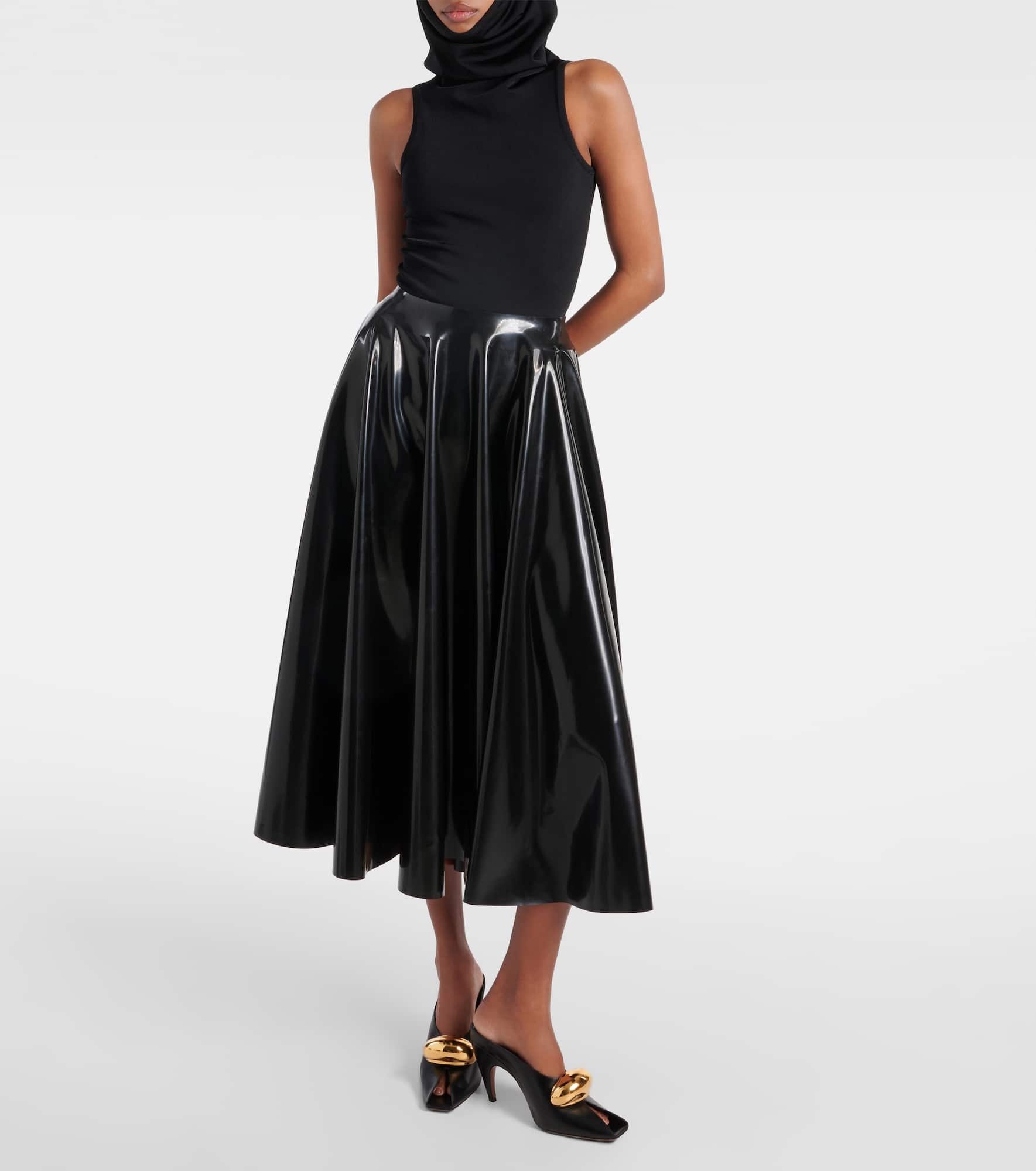 Latex midi skirt - 2