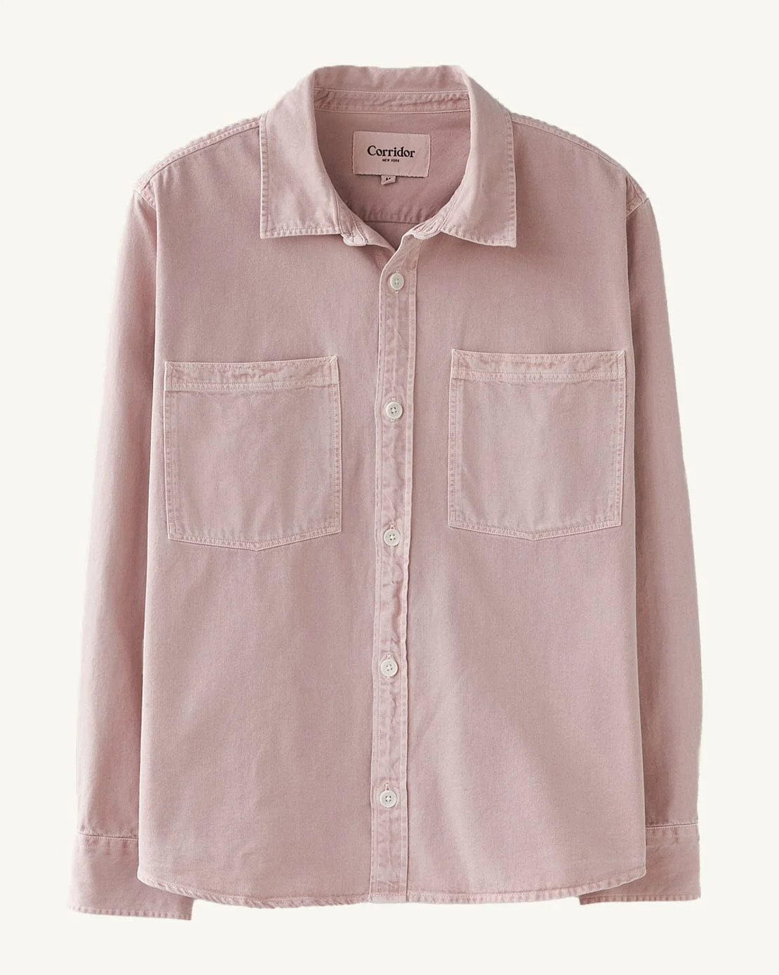 GARMENT DYE TWILL LS - PINK - 1