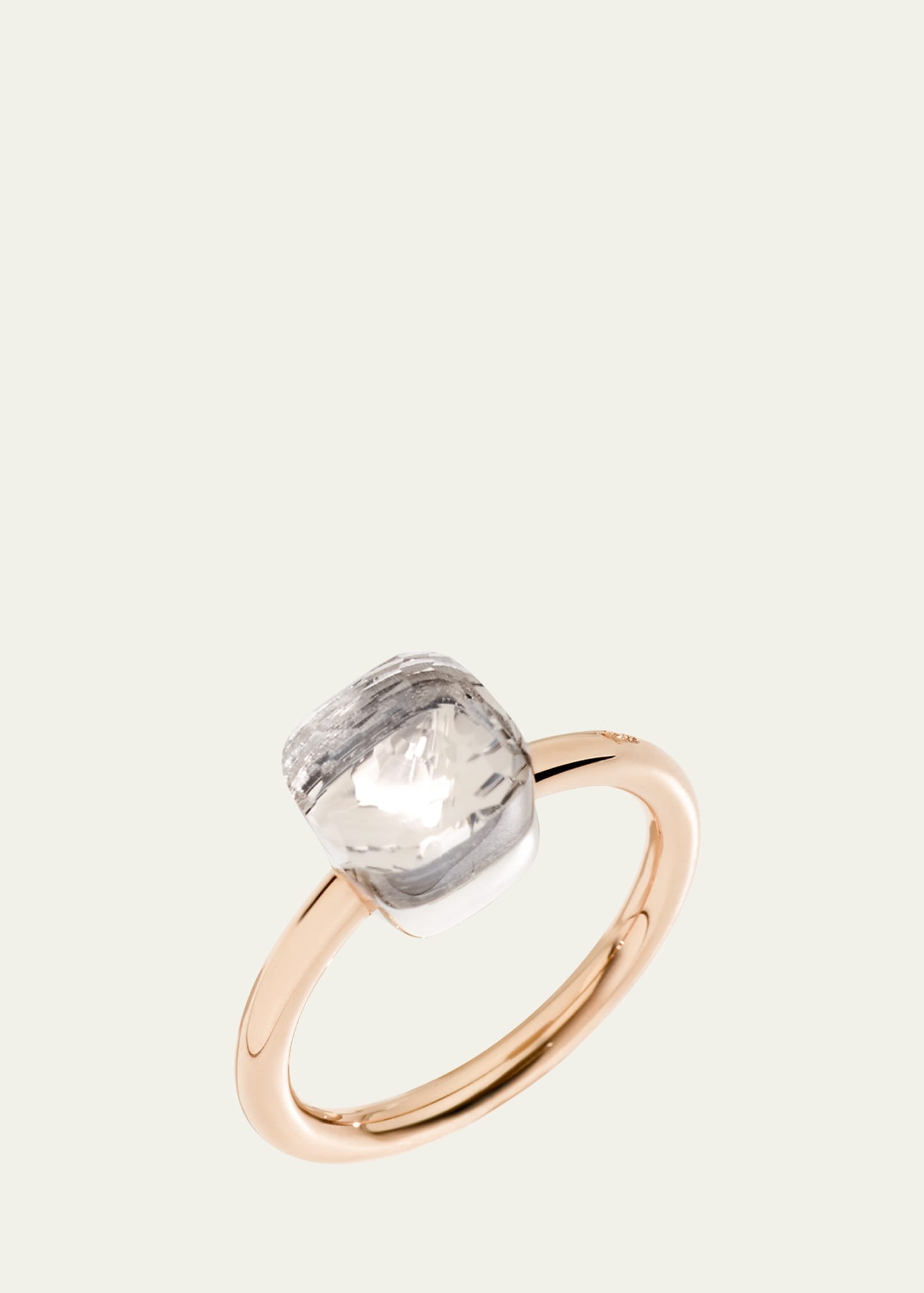 Nudo Petite Rose Gold & White Topaz Ring - 1