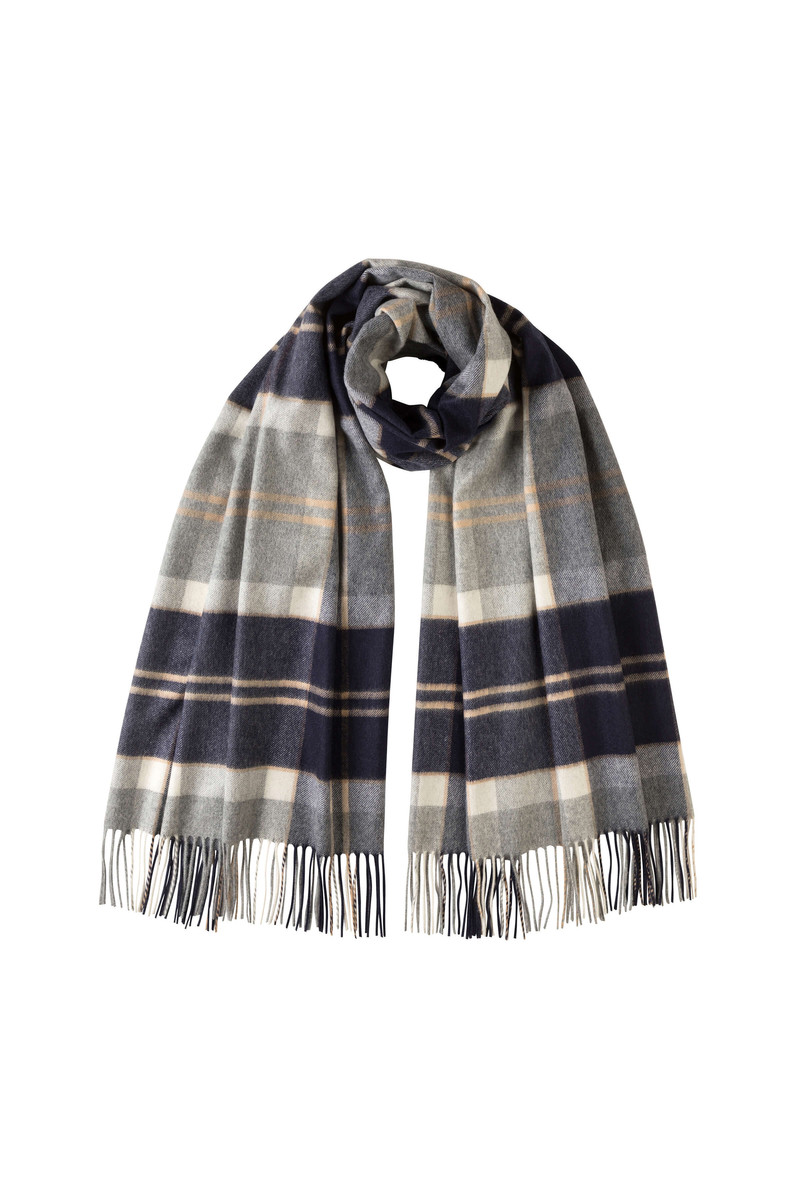Silver Bannockbane Tartan Cashmere Stole 1