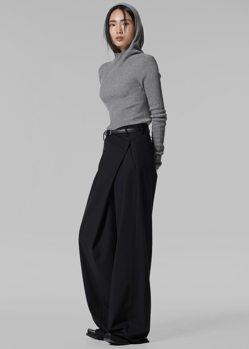 Danae Hooded Knit Top - Grey 12