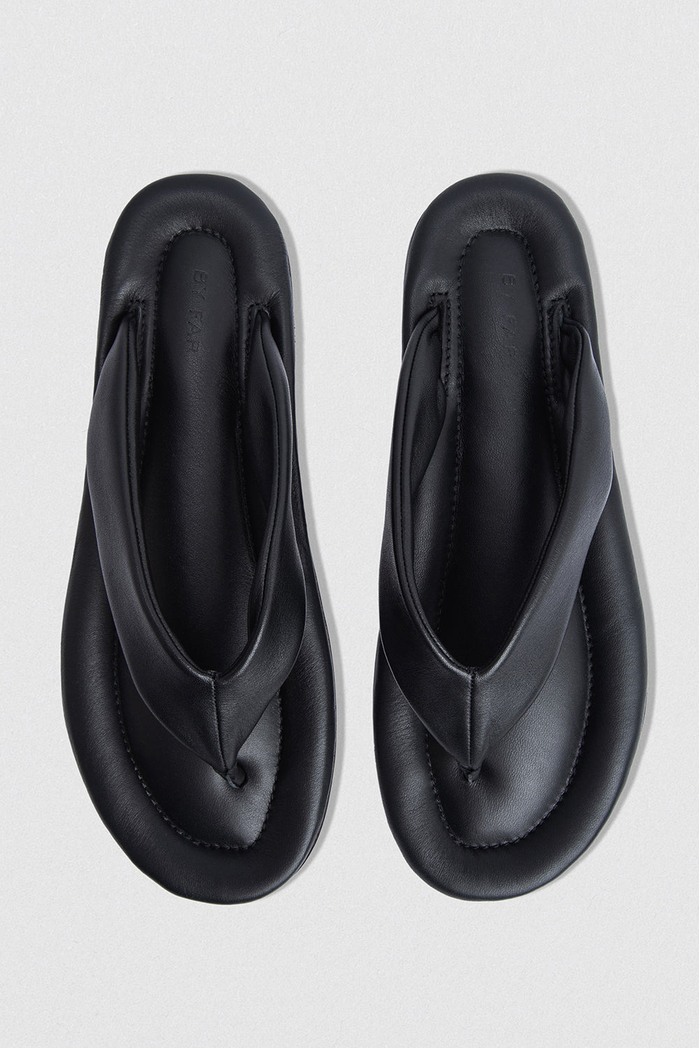 Dasha Black Nappa Leather Flip-Flop Sandal - 4