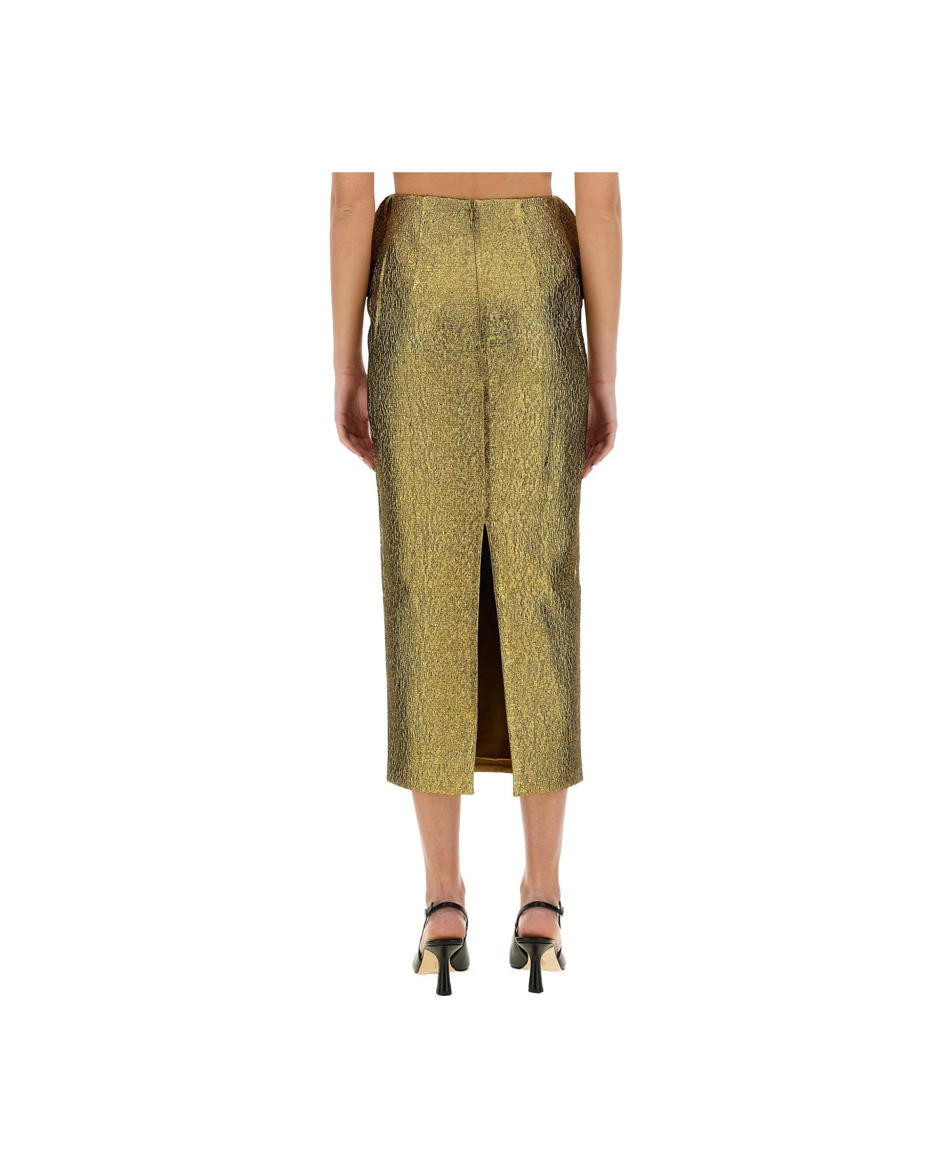 Metallic Jacquard Midi Skirt - 3