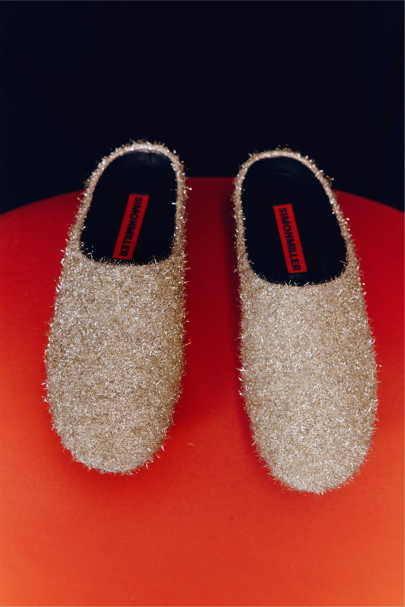 SIMONMILLER Tinsel Riad Slipper In Silver outlook