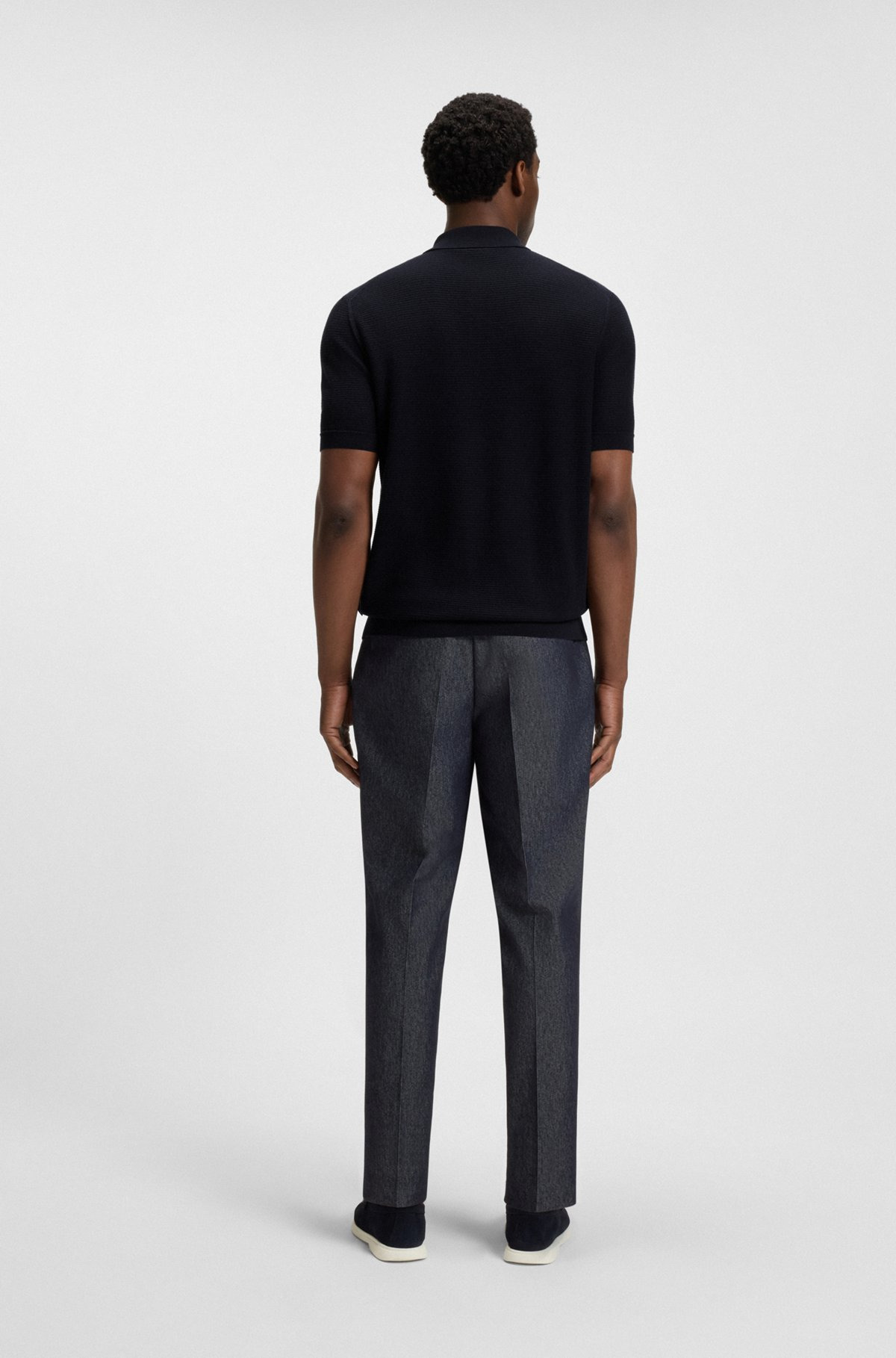 REGULAR-FIT KNIT POLO BLENDED WITH COTTON - 5