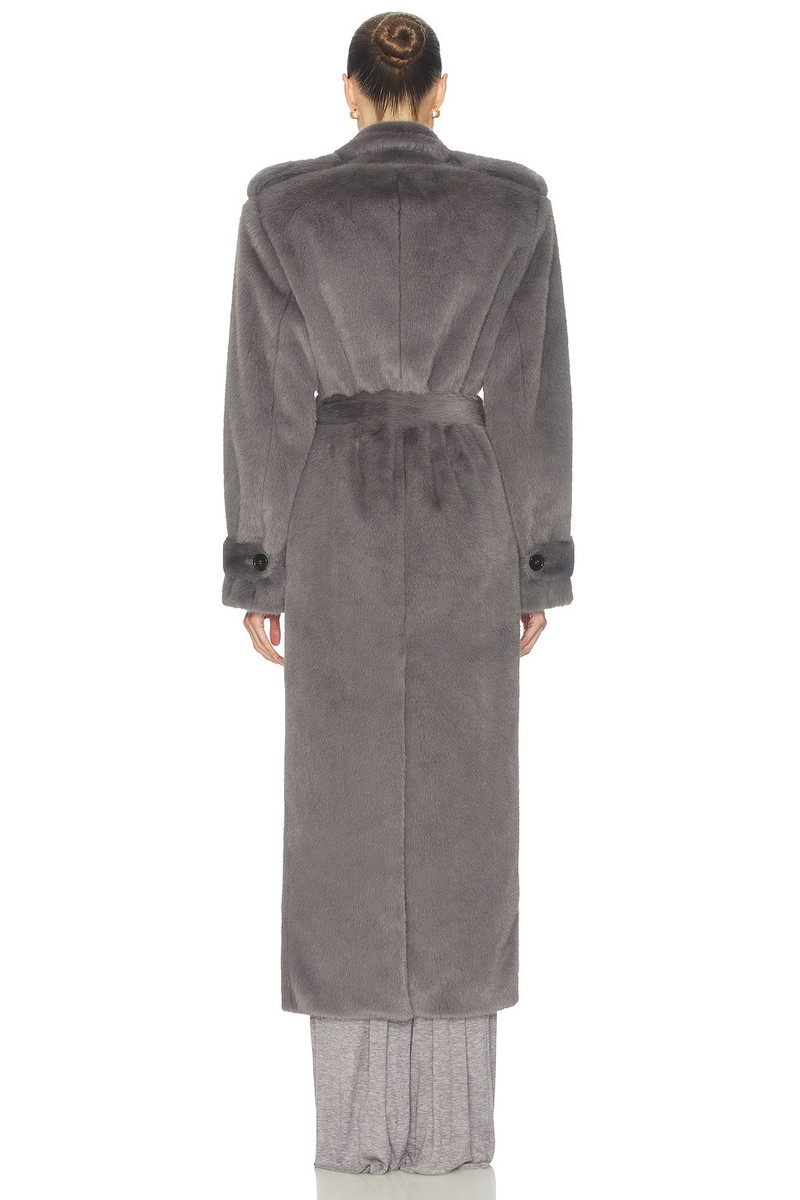 Faux Fur Long Trench 4