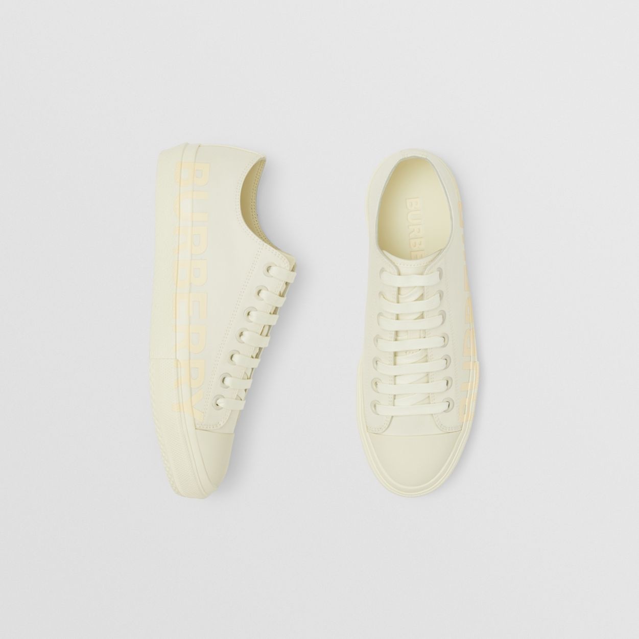 Logo Print Cotton Garbadine Sneakers - 2