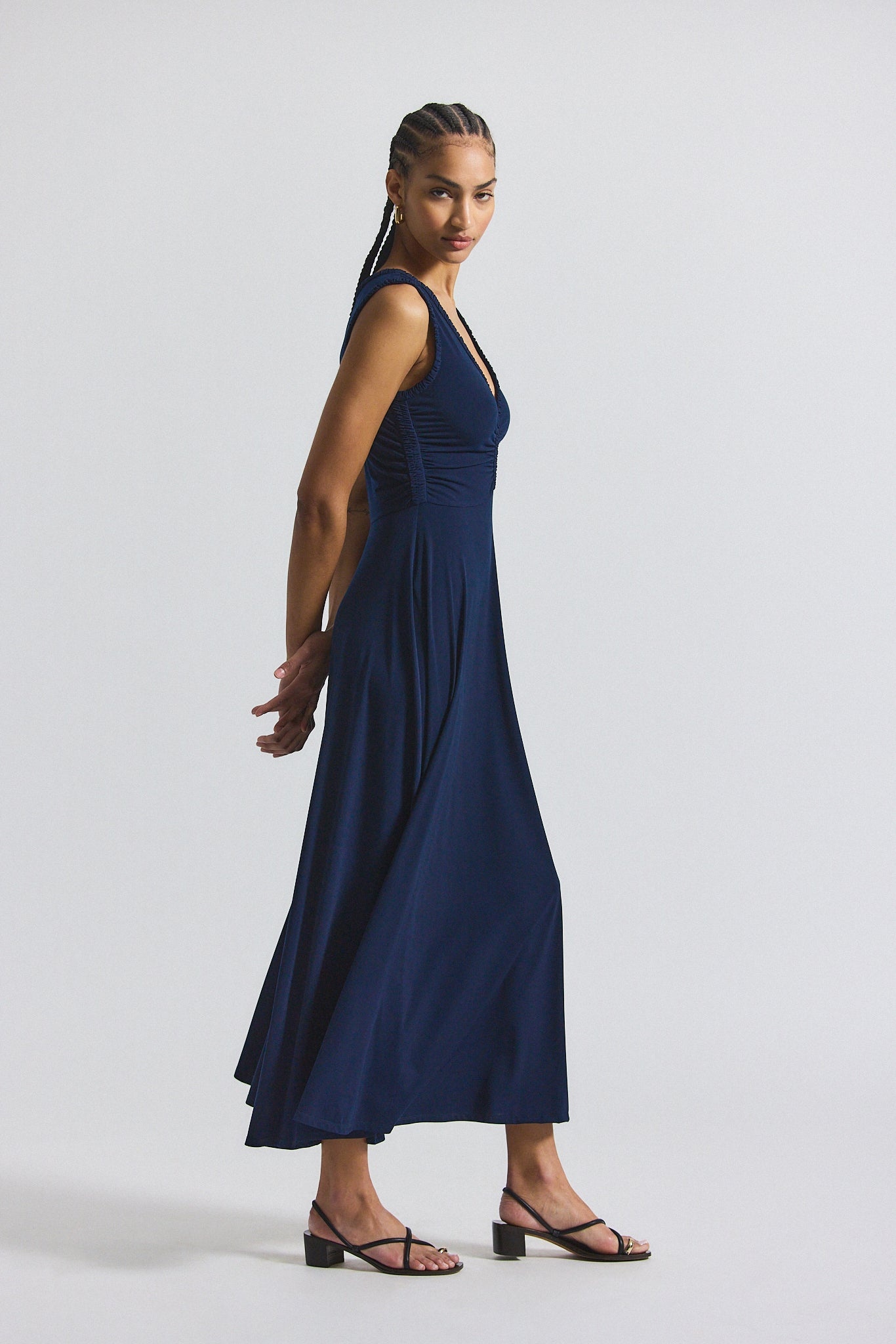 MISHA MATTE JERSEY RUCHED DRESS - 3