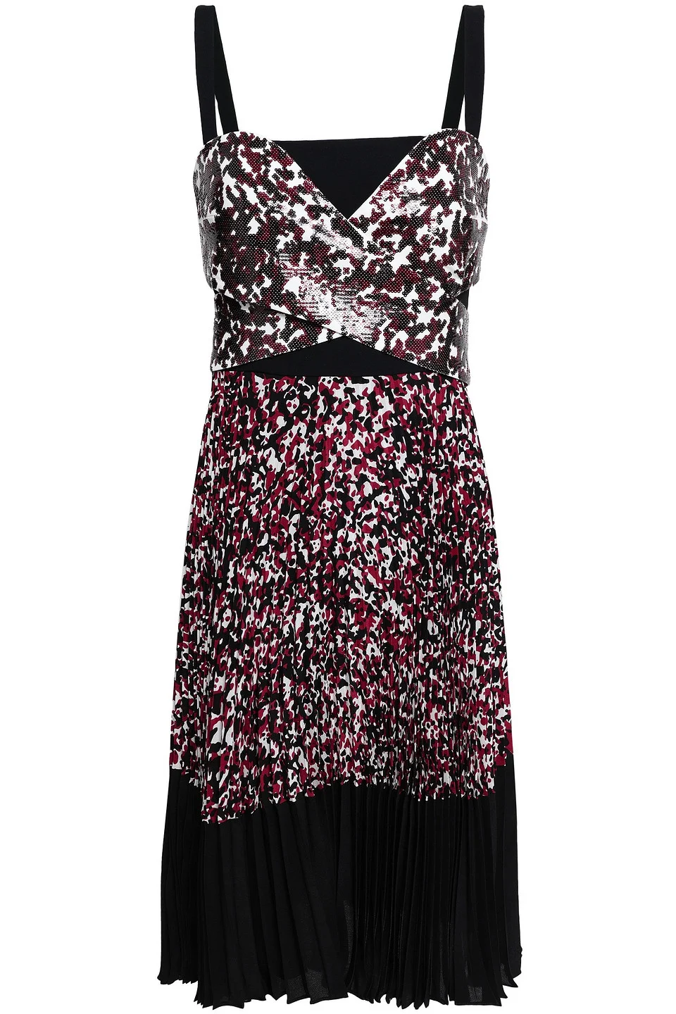 Sequined printed silk crepe de chine dress - 1