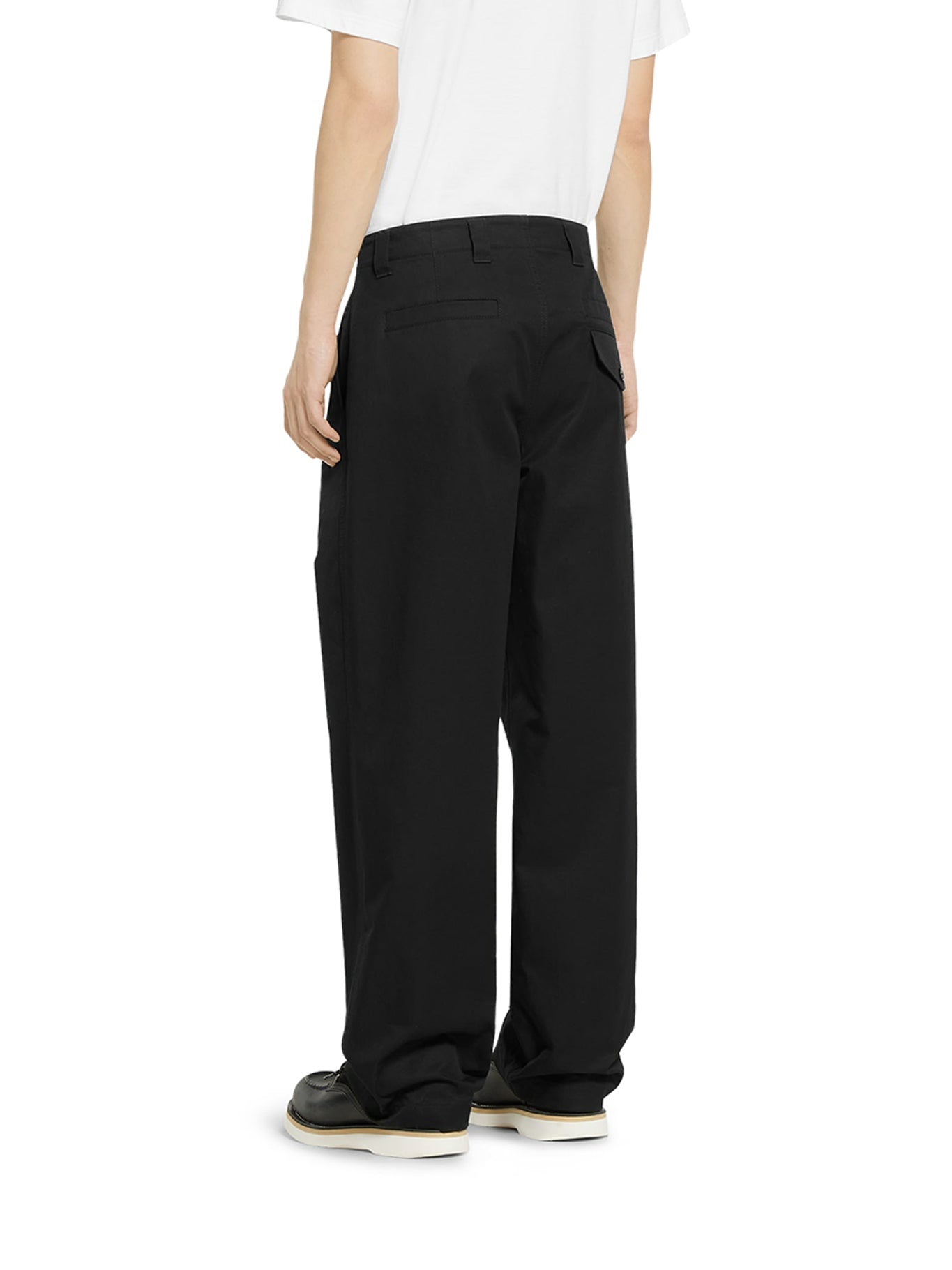 COTTON TWILL TROUSERS WITH WEB DETAIL - 4