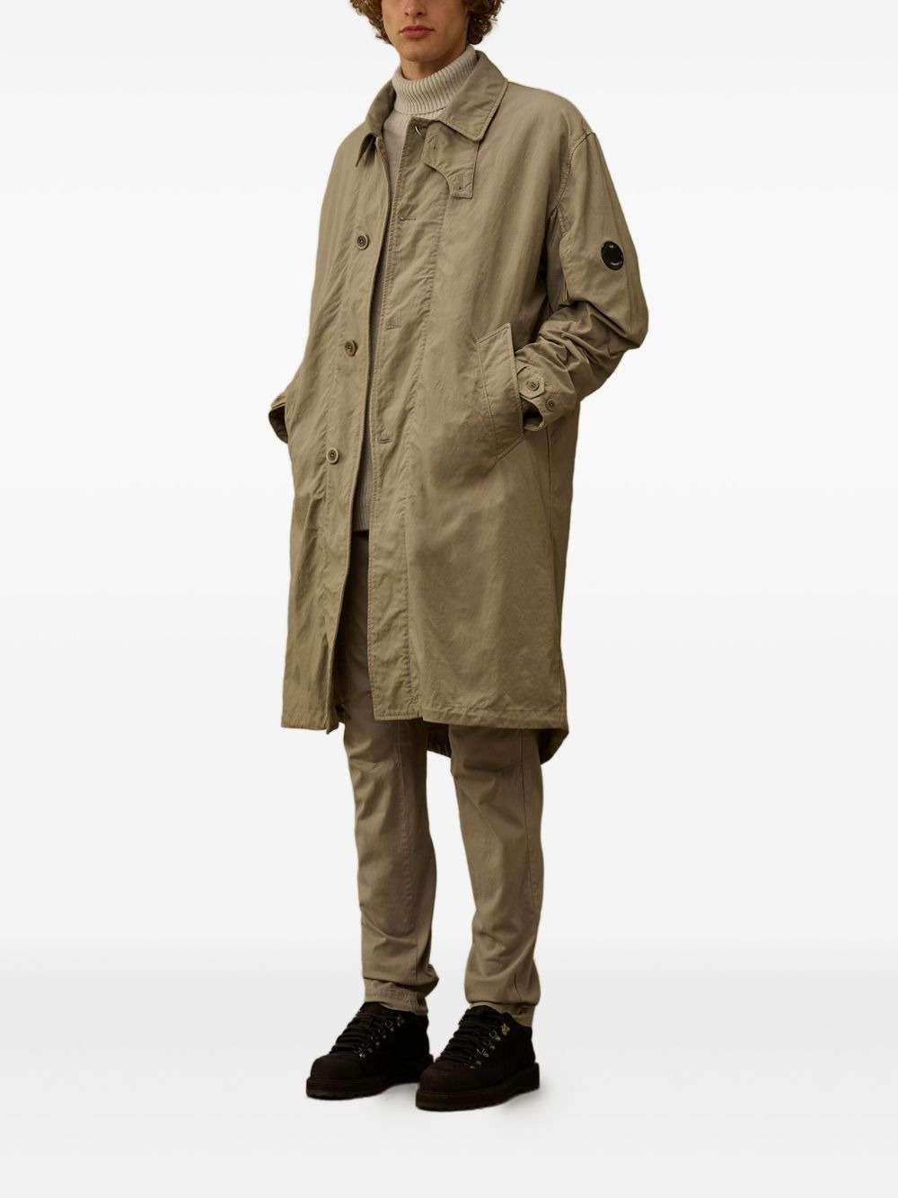 quilted-lined buttoned coat - 2