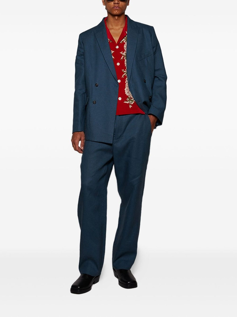 BODE double-breasted linen jacket outlook
