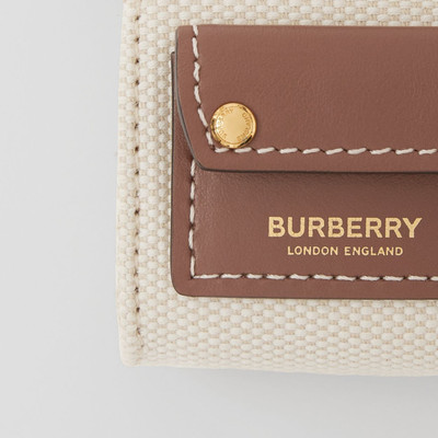 Burberry Two-tone Leather and Canvas AirPods Case outlook