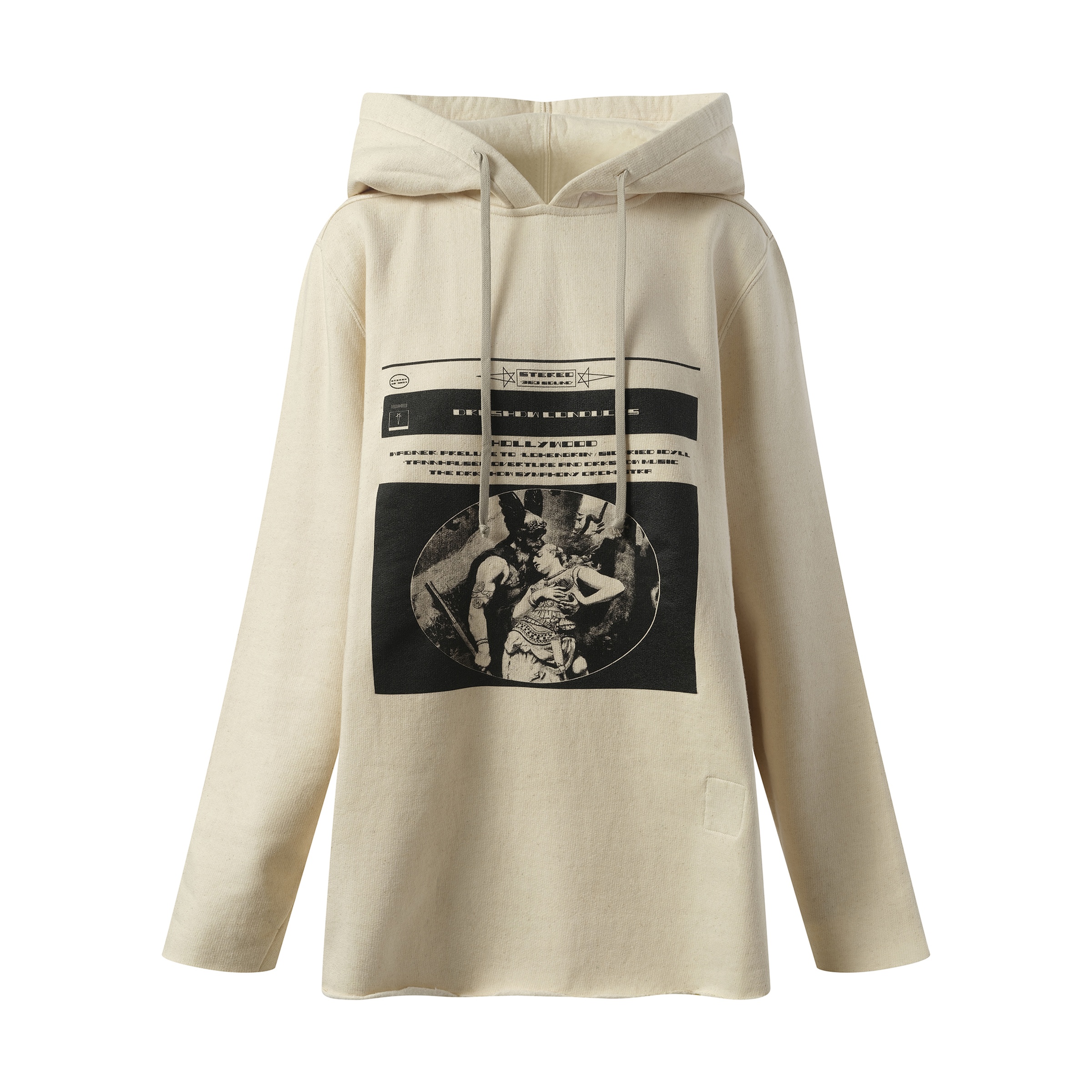 Opera Print Oversize Hoodie in Natural/Black - 2