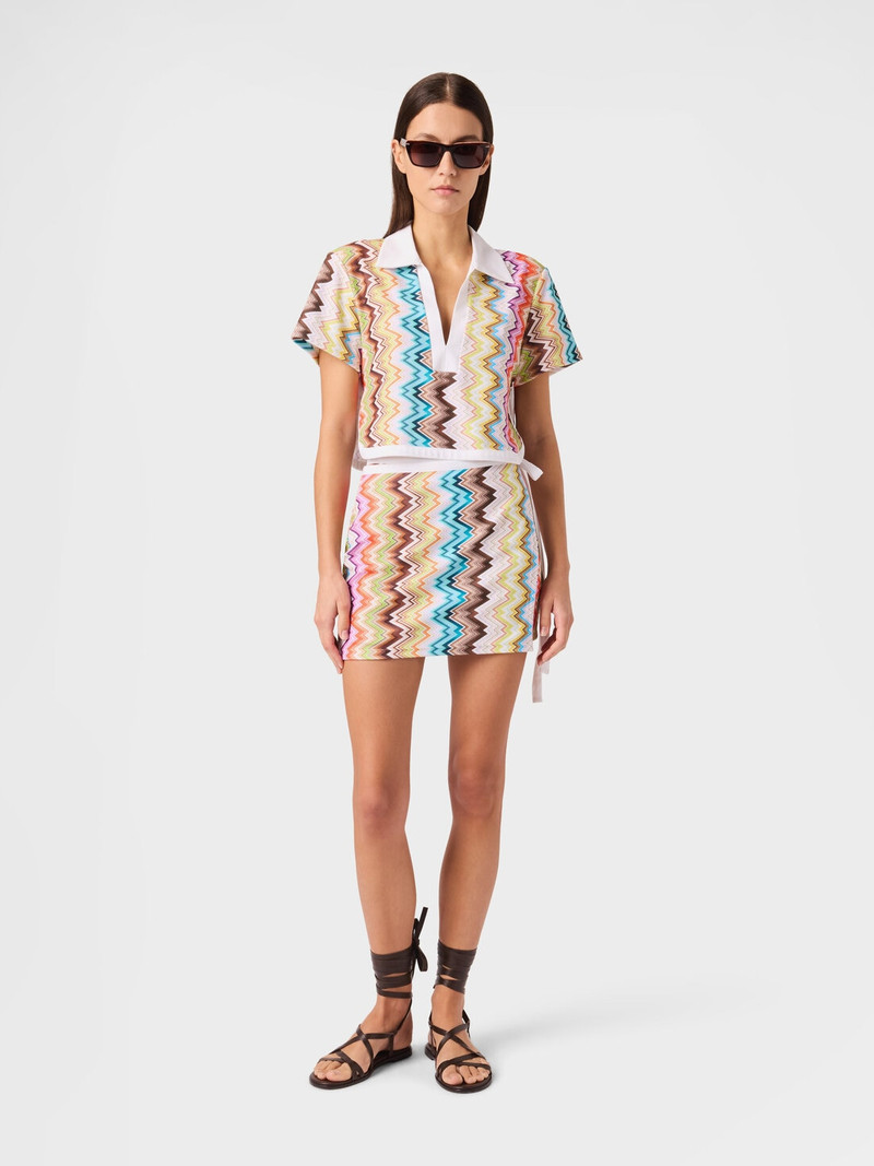 Missoni Mini pareo skirt in printed terry outlook