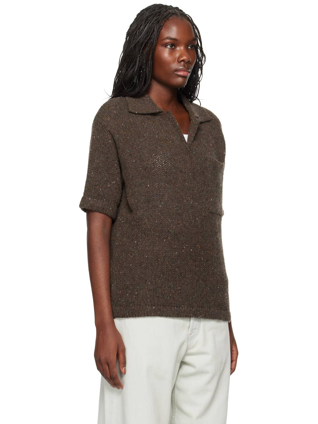 Brown Wool Polo - 4