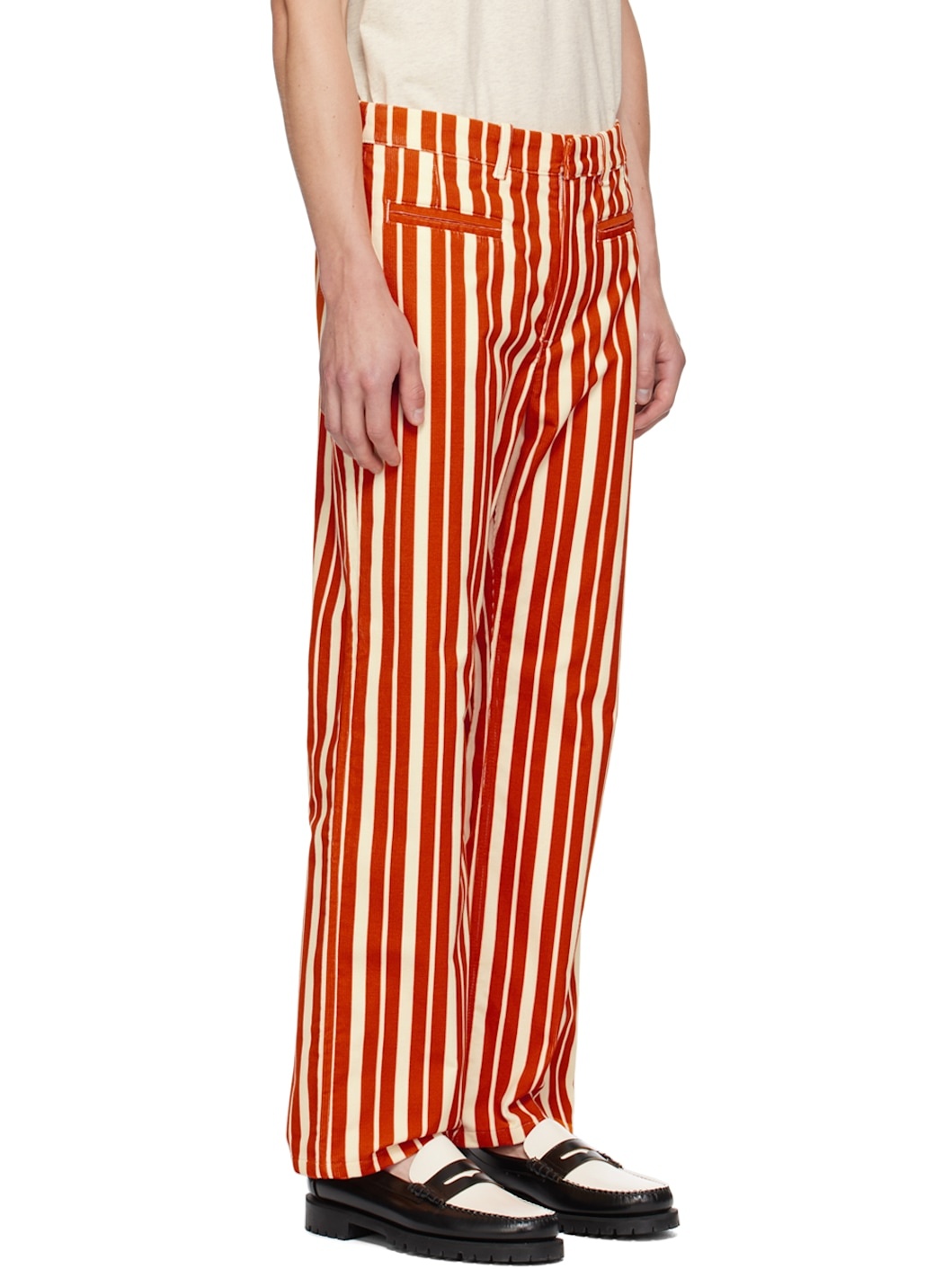 Orange & Off-White Tame Impala Edition Striped Trousers - 2