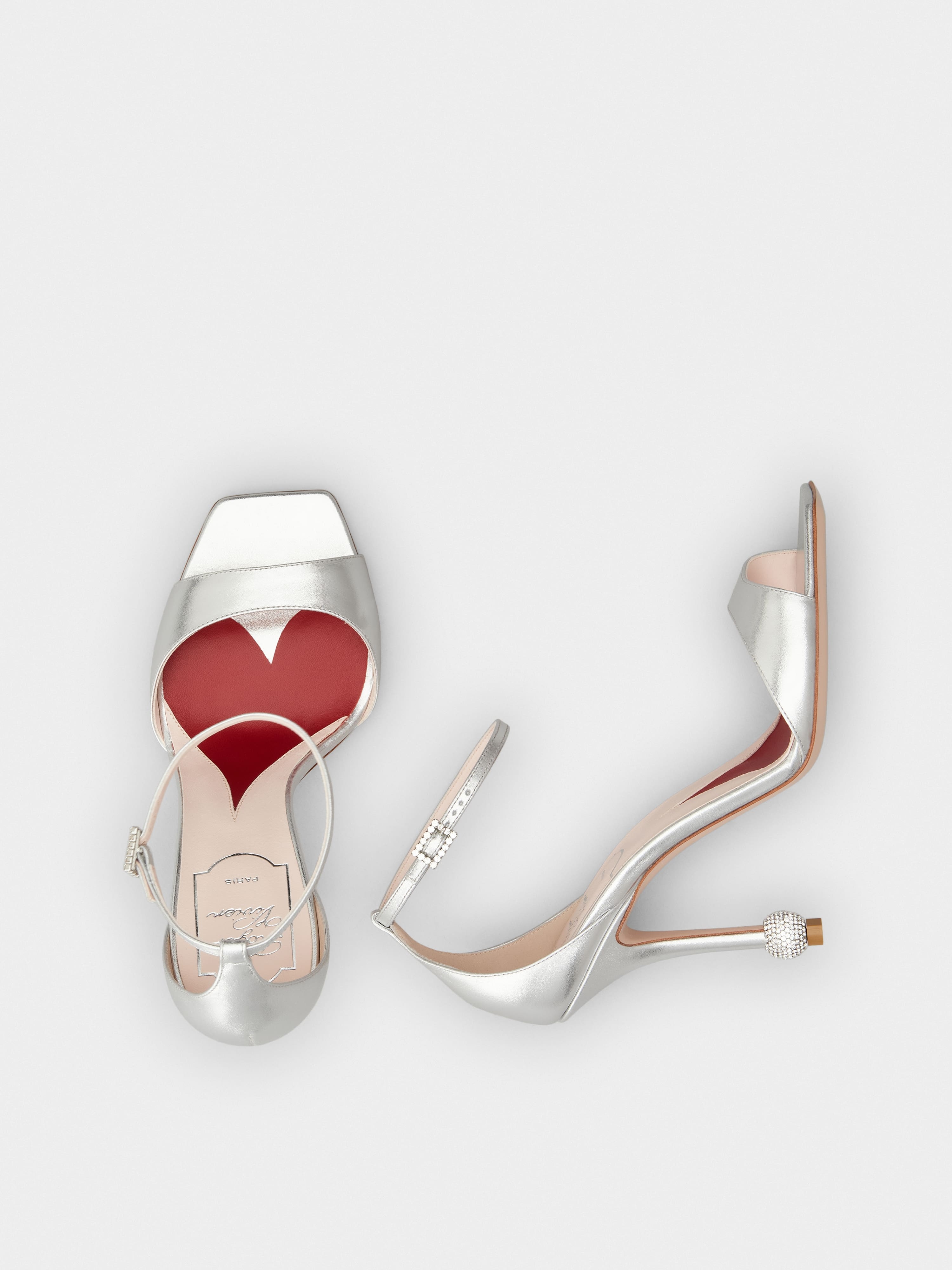 Jewel Heel Sandals in leather - 4