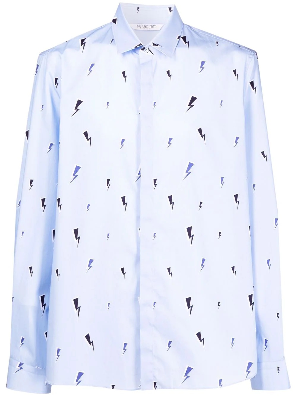 thunderbolt print cotton shirt - 1