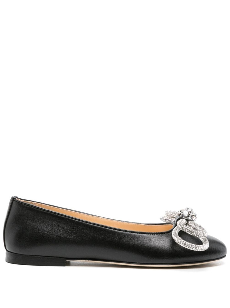 Double Bow leather ballerina shoes 1