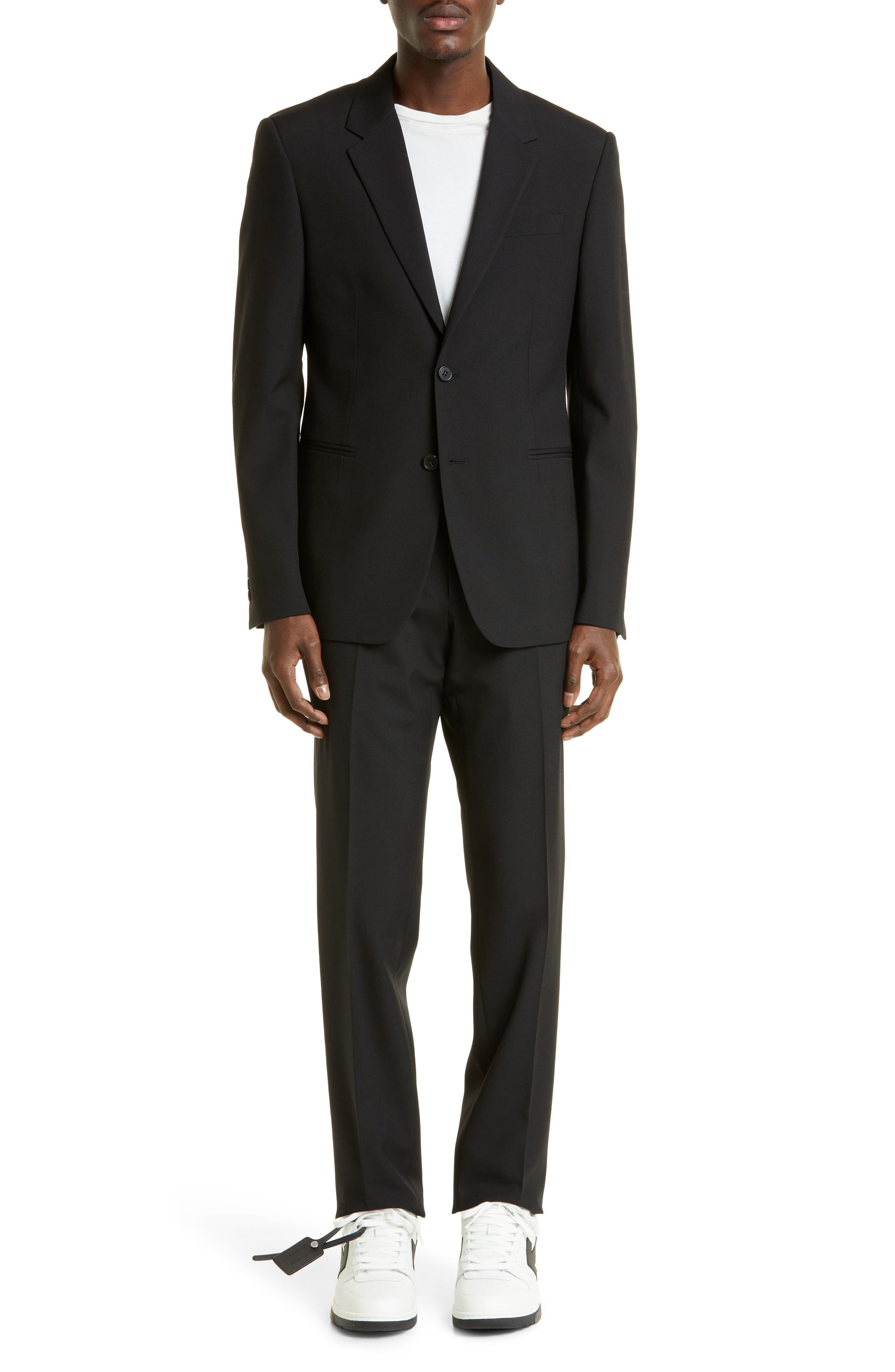Off-White Corp Skinny Virgin Wool Pants in Black/White at Nordstrom - 2