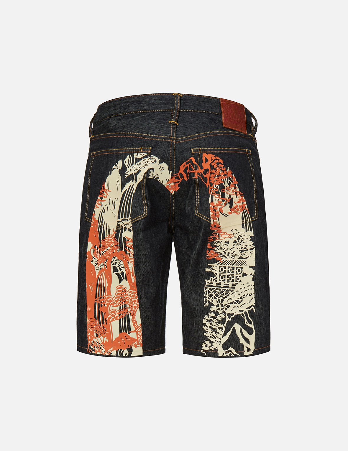 TWO-TONE LANDSCAPE DAICOCK DENIM SHORTS - 2
