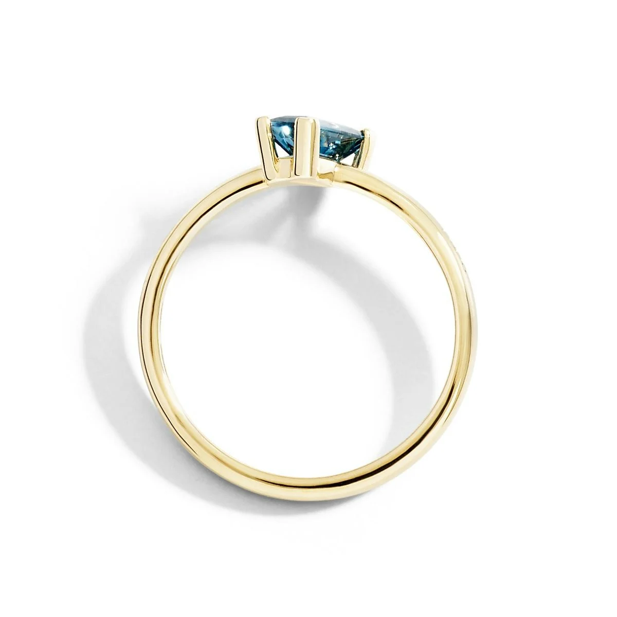 BAGUETTE CUT LONDON BLUE TOPAZ RING - 1